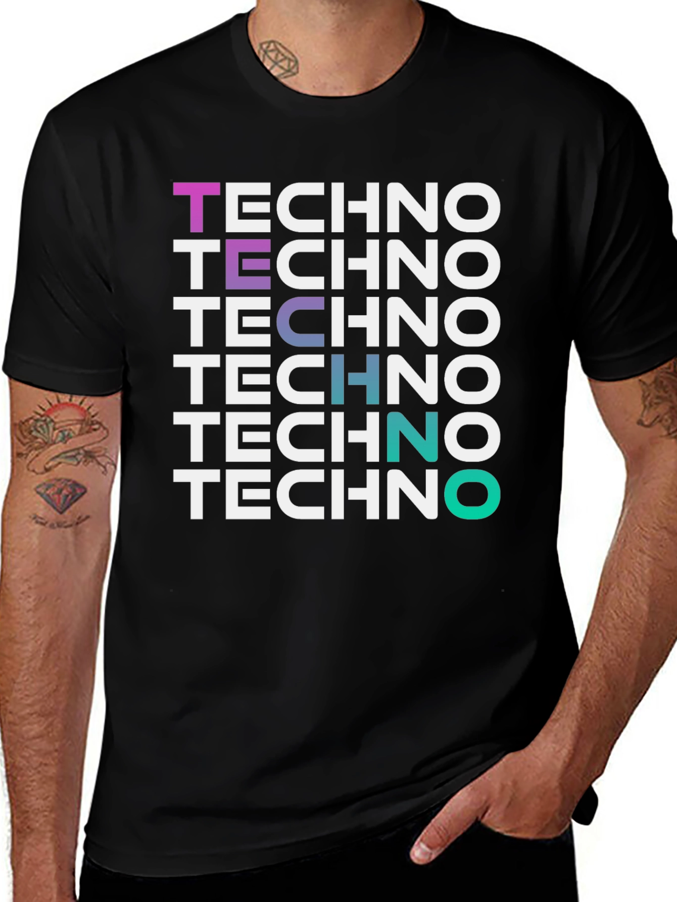 Techno Music Graphic Tee Shirt