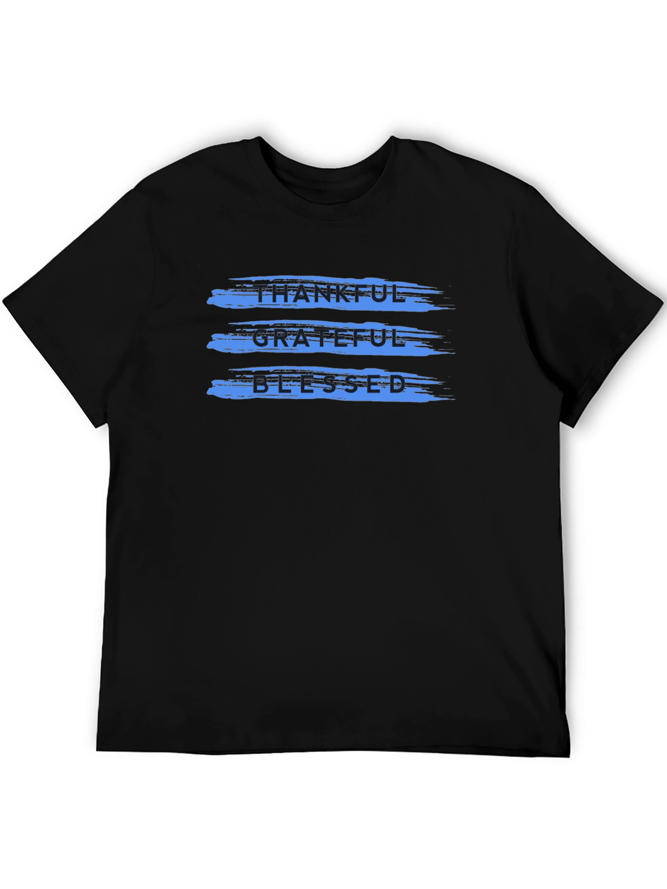 Thankful Grateful Blessed T-Shirt - Casual Black Tee