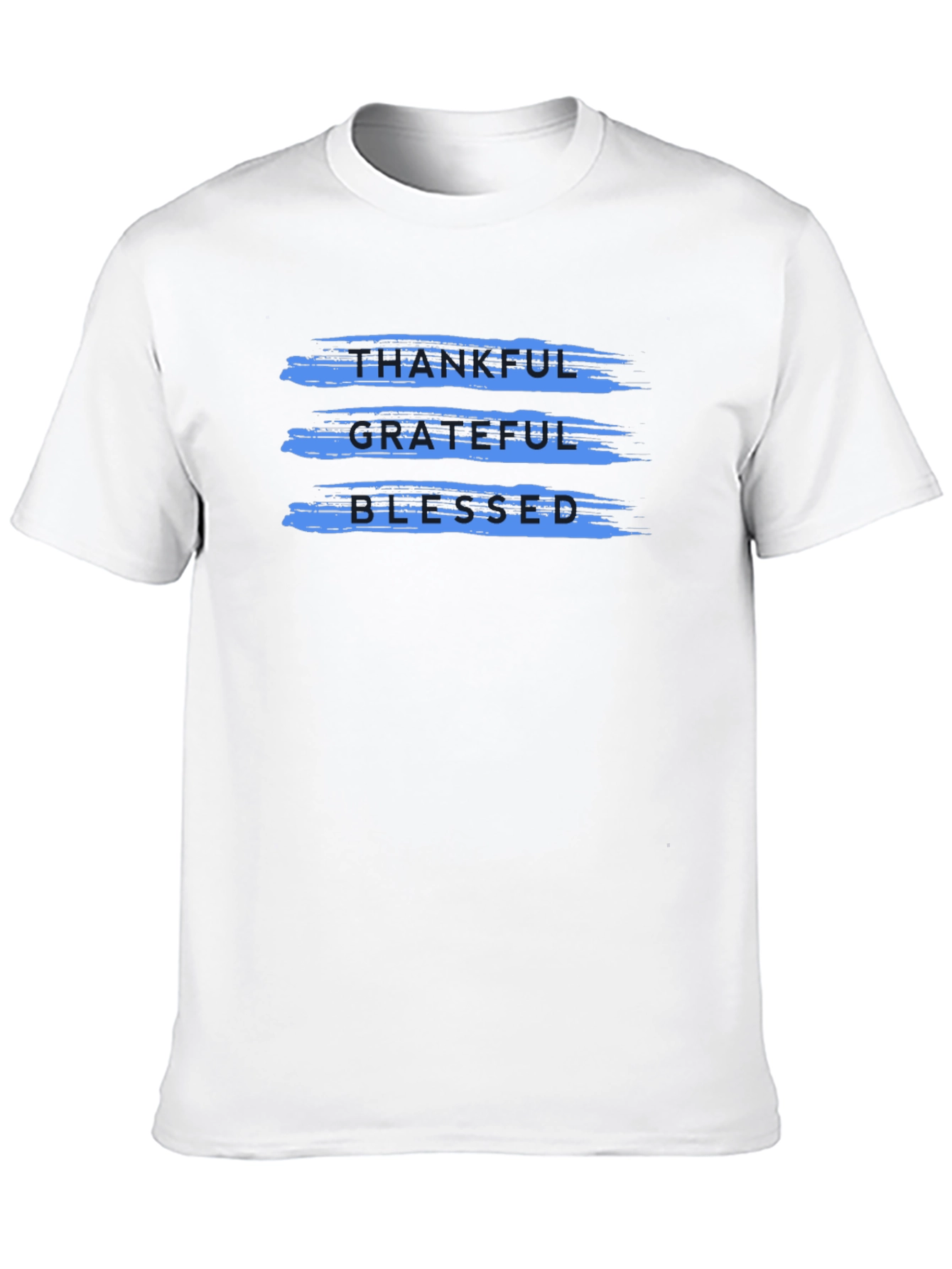 Thankful Grateful Blessed T-Shirt - Casual Black Tee