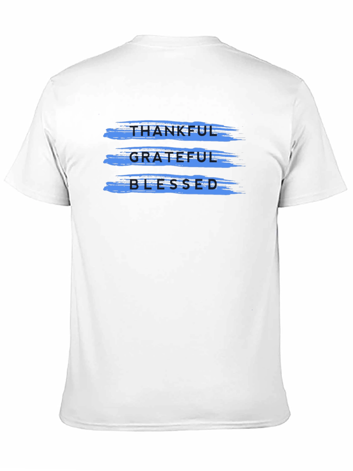 Thankful Grateful Blessed T-Shirt - Casual Black Tee