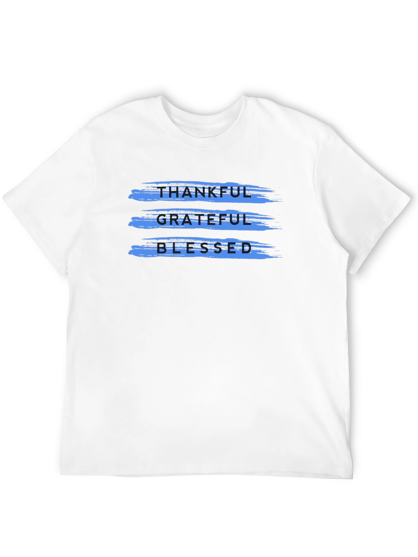 Thankful Grateful Blessed T-Shirt - Casual Black Tee