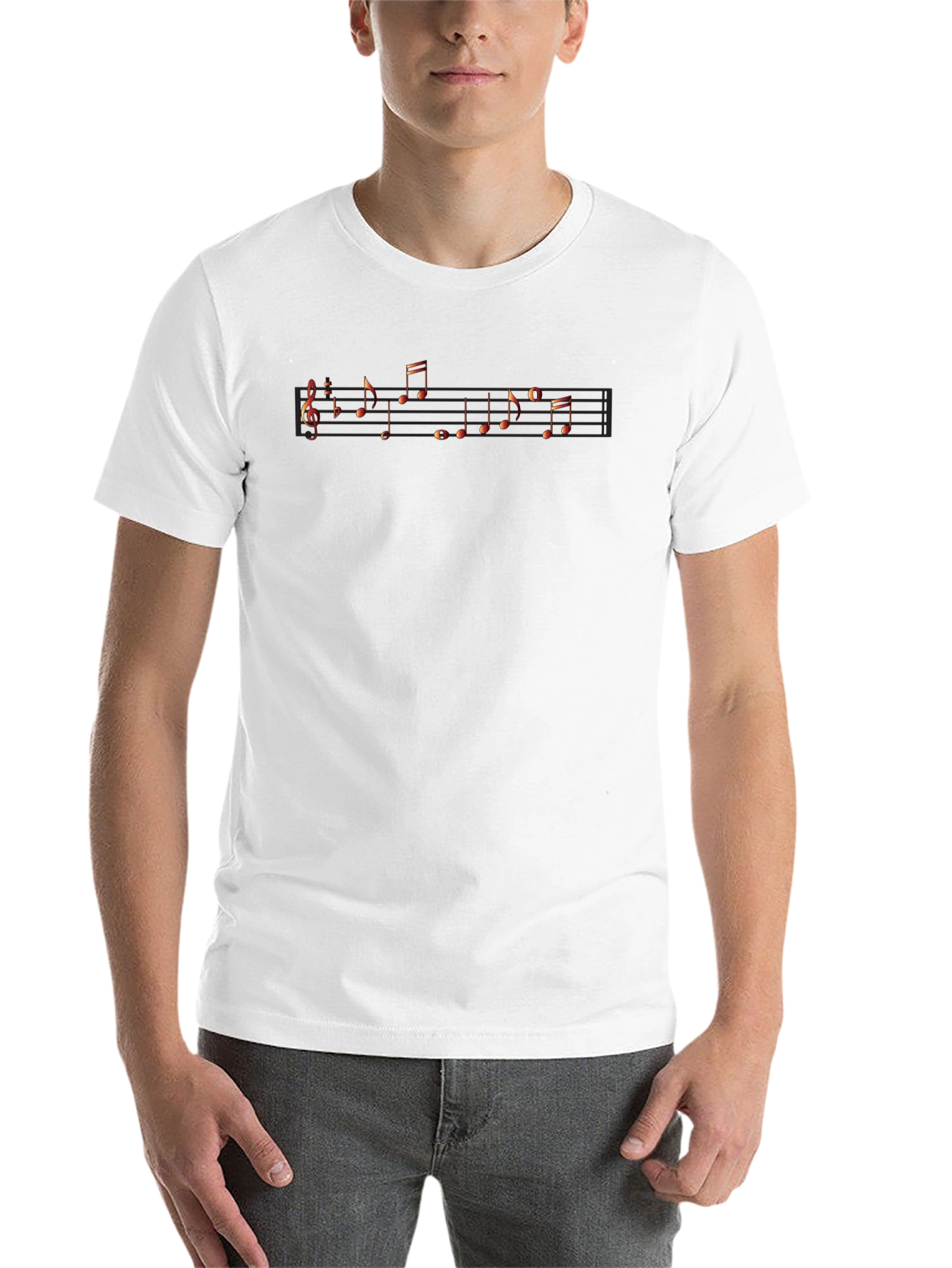 Musical Notes Graphic Black T-Shirt