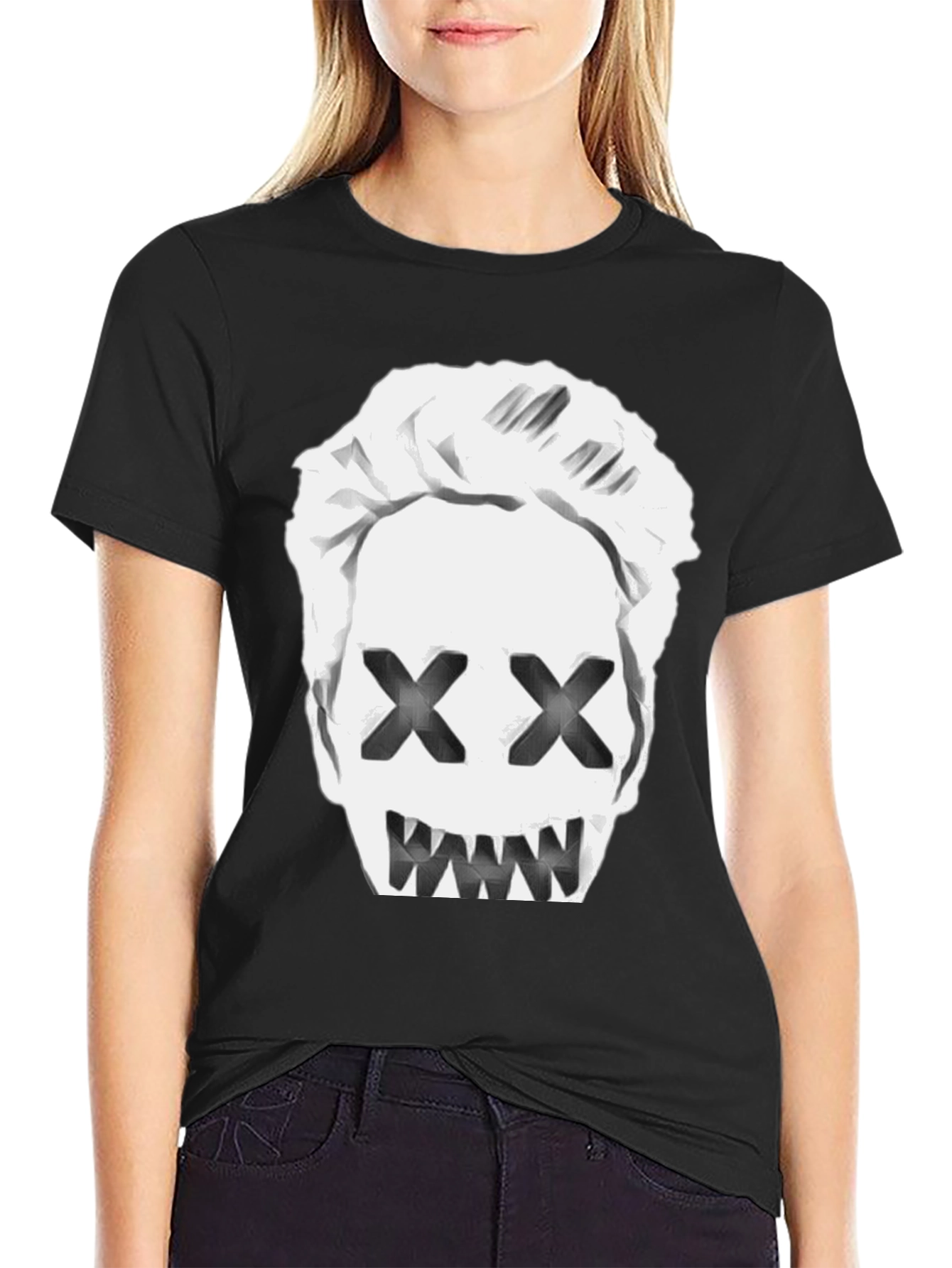 Mens Black T-Shirt with Graphic Print