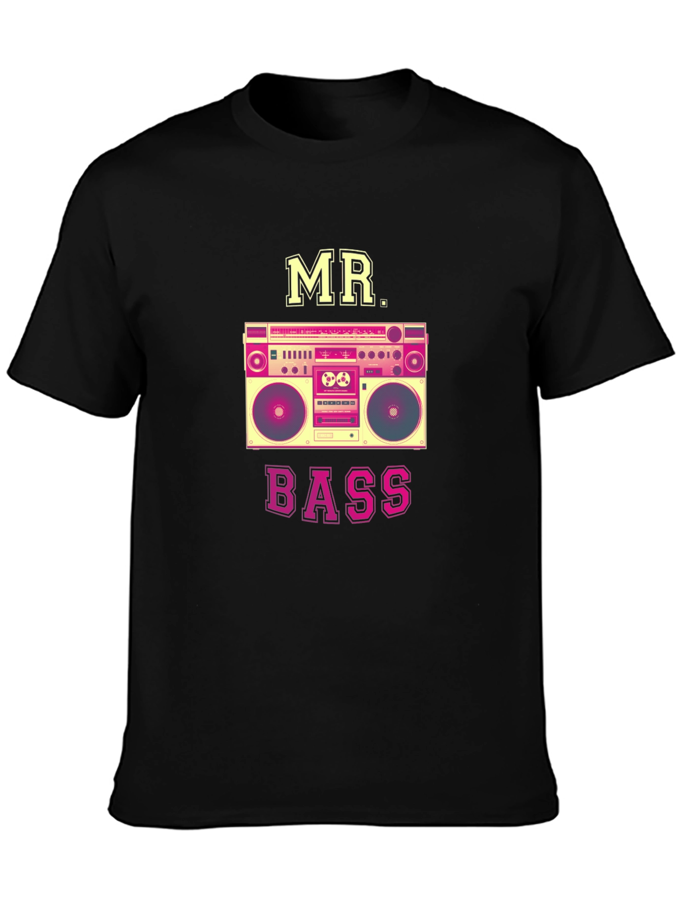 MR. BASS Boombox Graphic T-Shirt - Retro Style