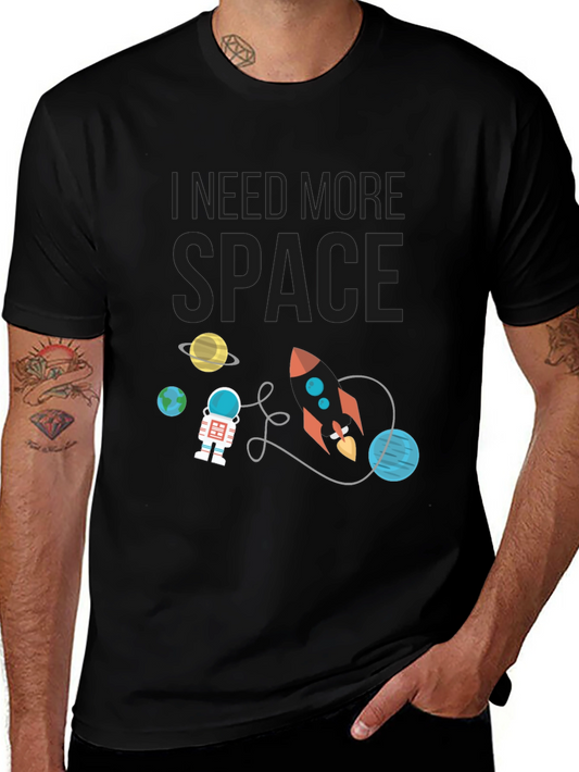 I Need More Space Graphic Tee - Black Cotton Blend