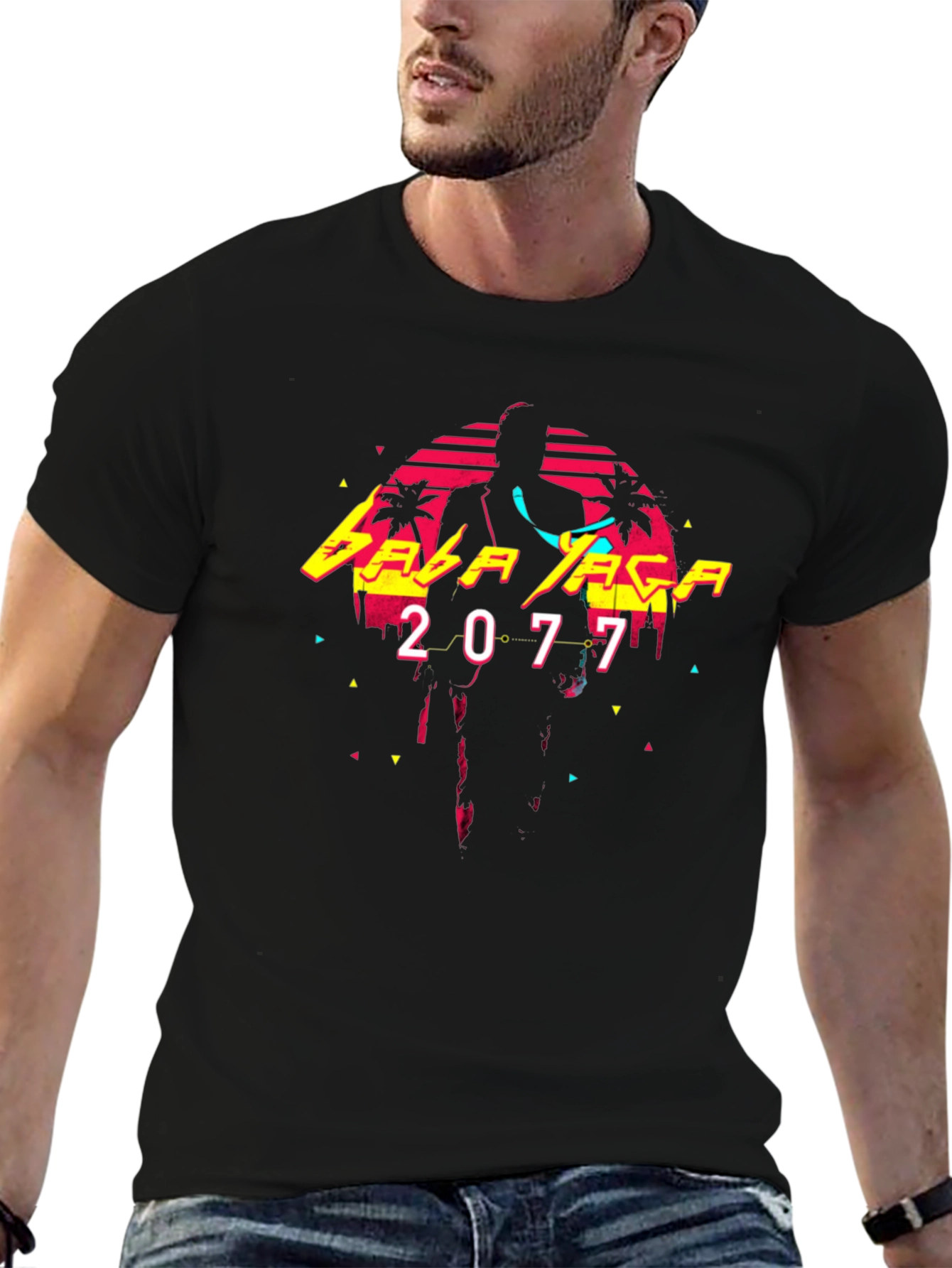 Cyberpunk Edgerunners Baba Yaga 2077 Black T-Shirt