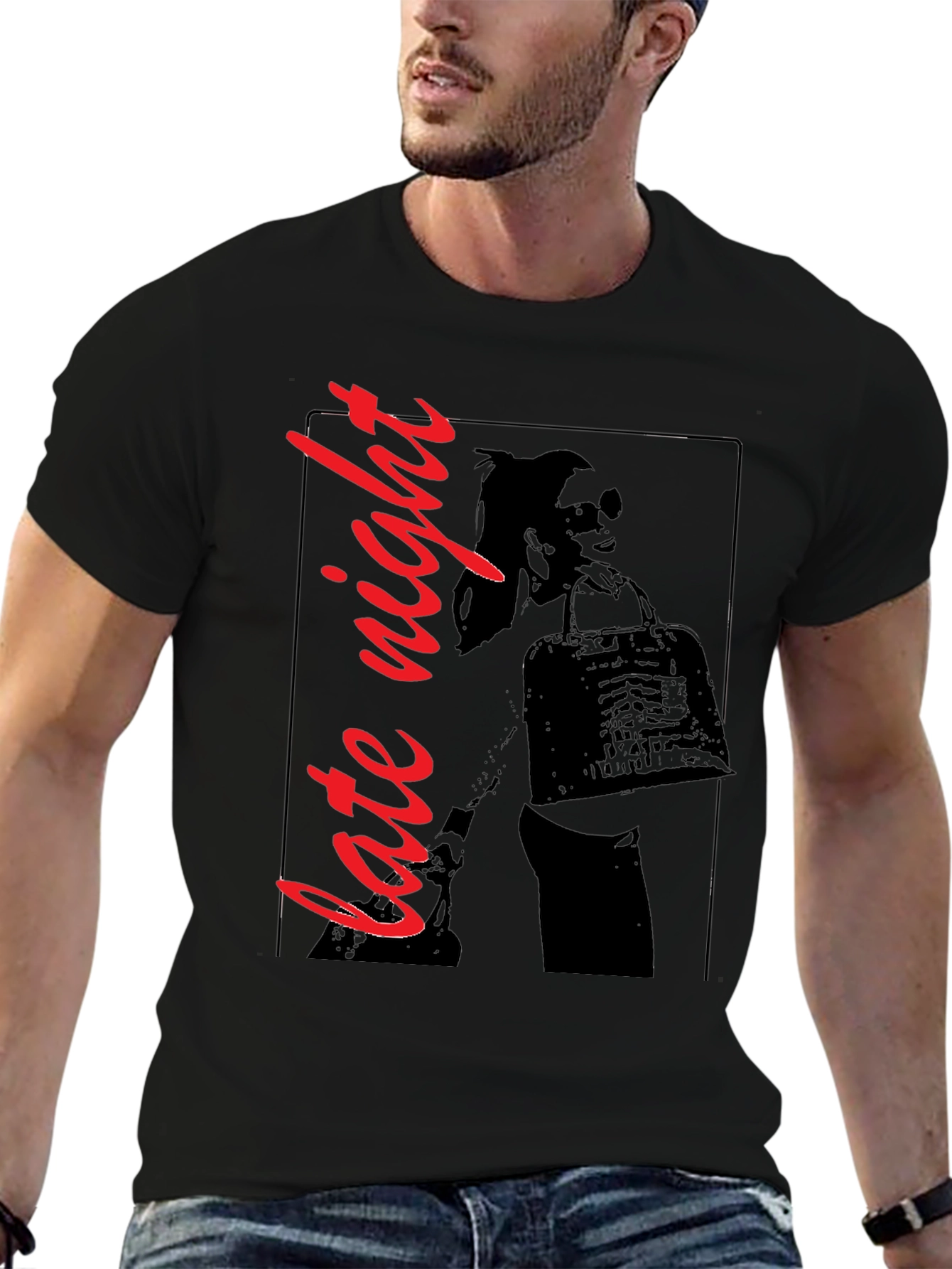 Late Night Graphic T-Shirt - Black