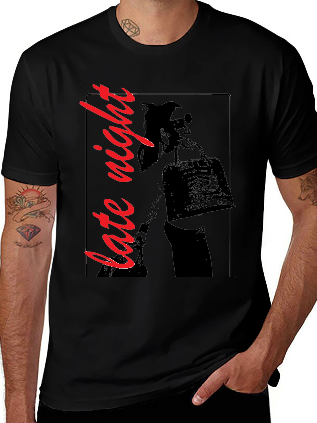 Late Night Graphic T-Shirt - Black