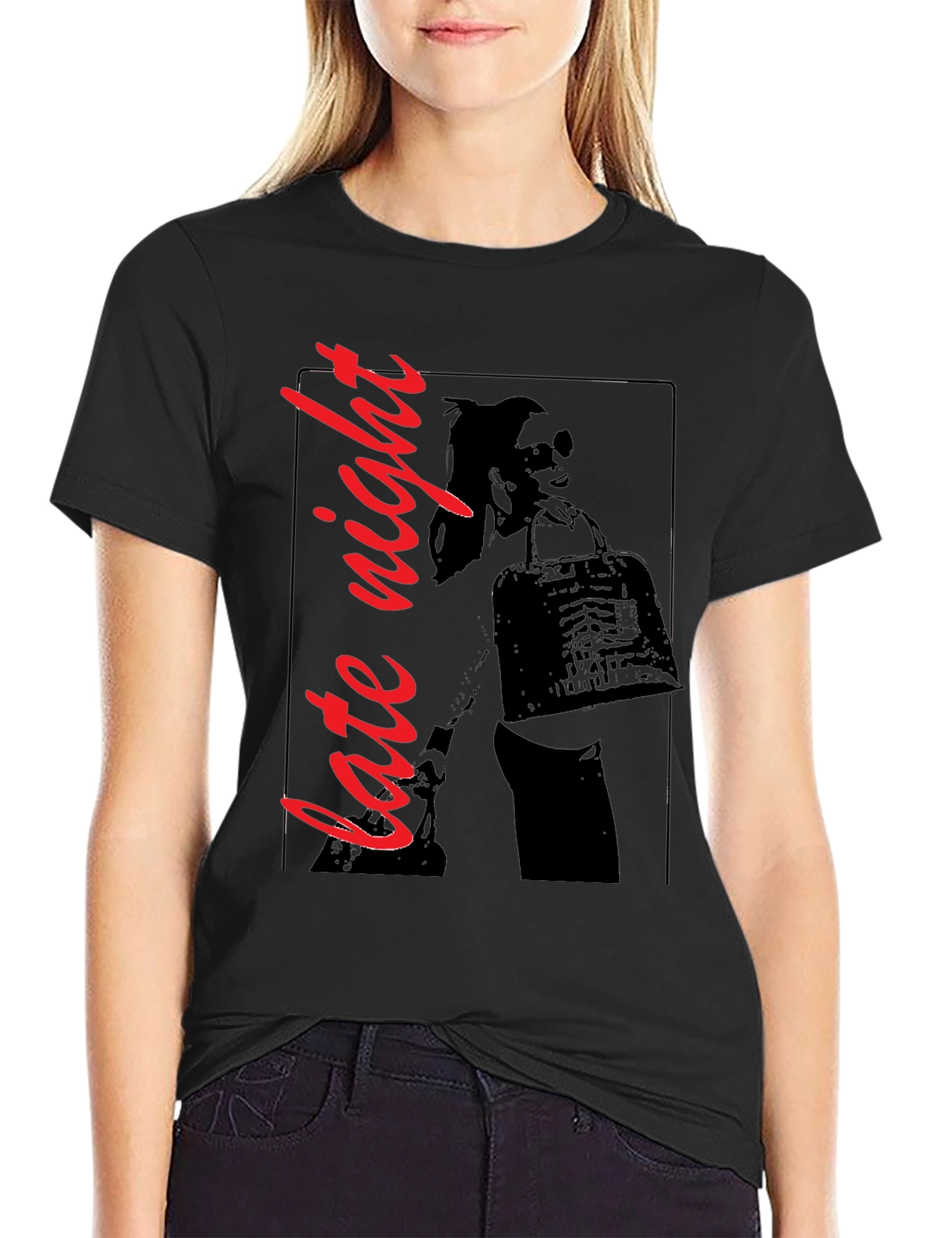 Late Night Graphic T-Shirt - Black