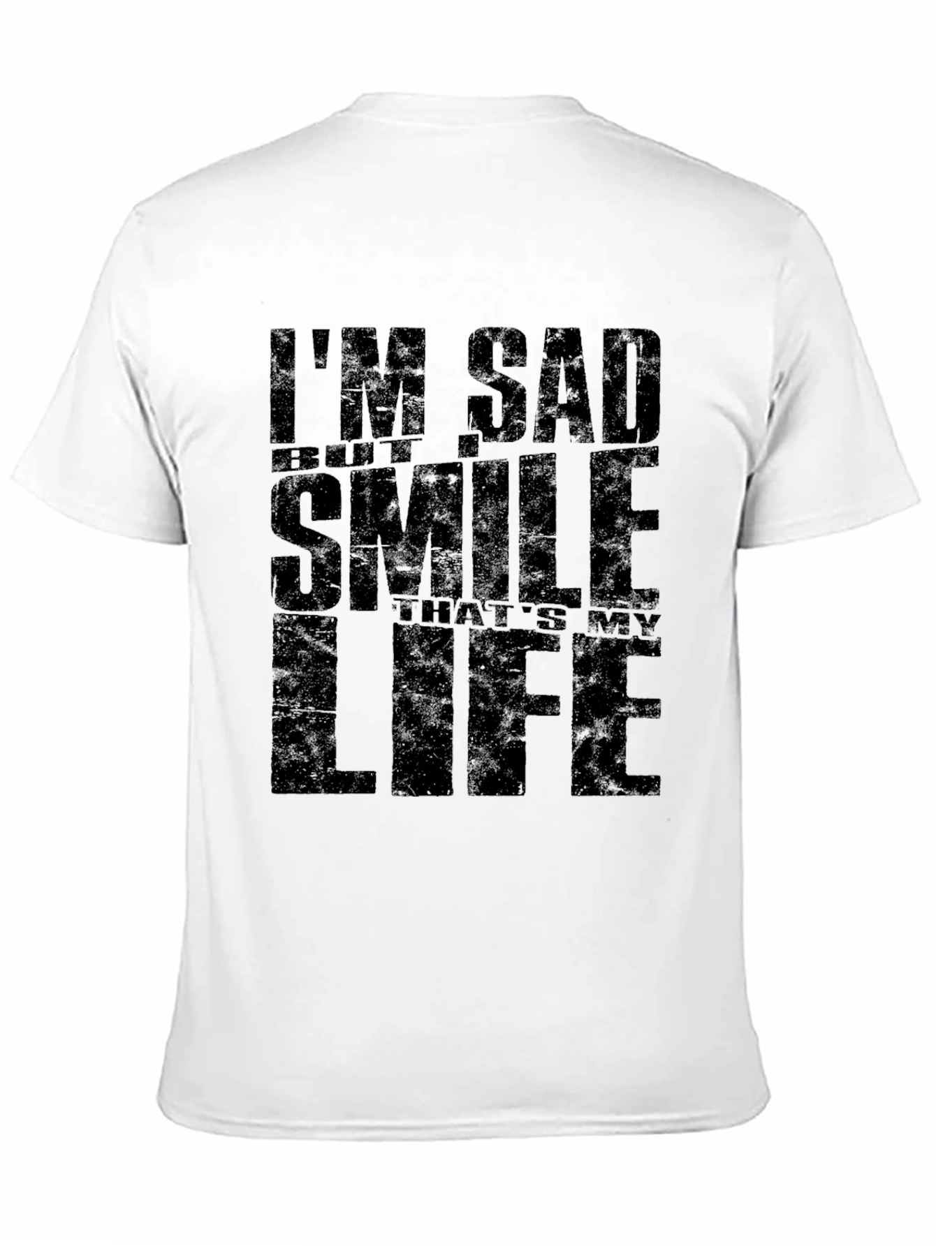 Im Sad But Smile Black Graphic T-Shirt