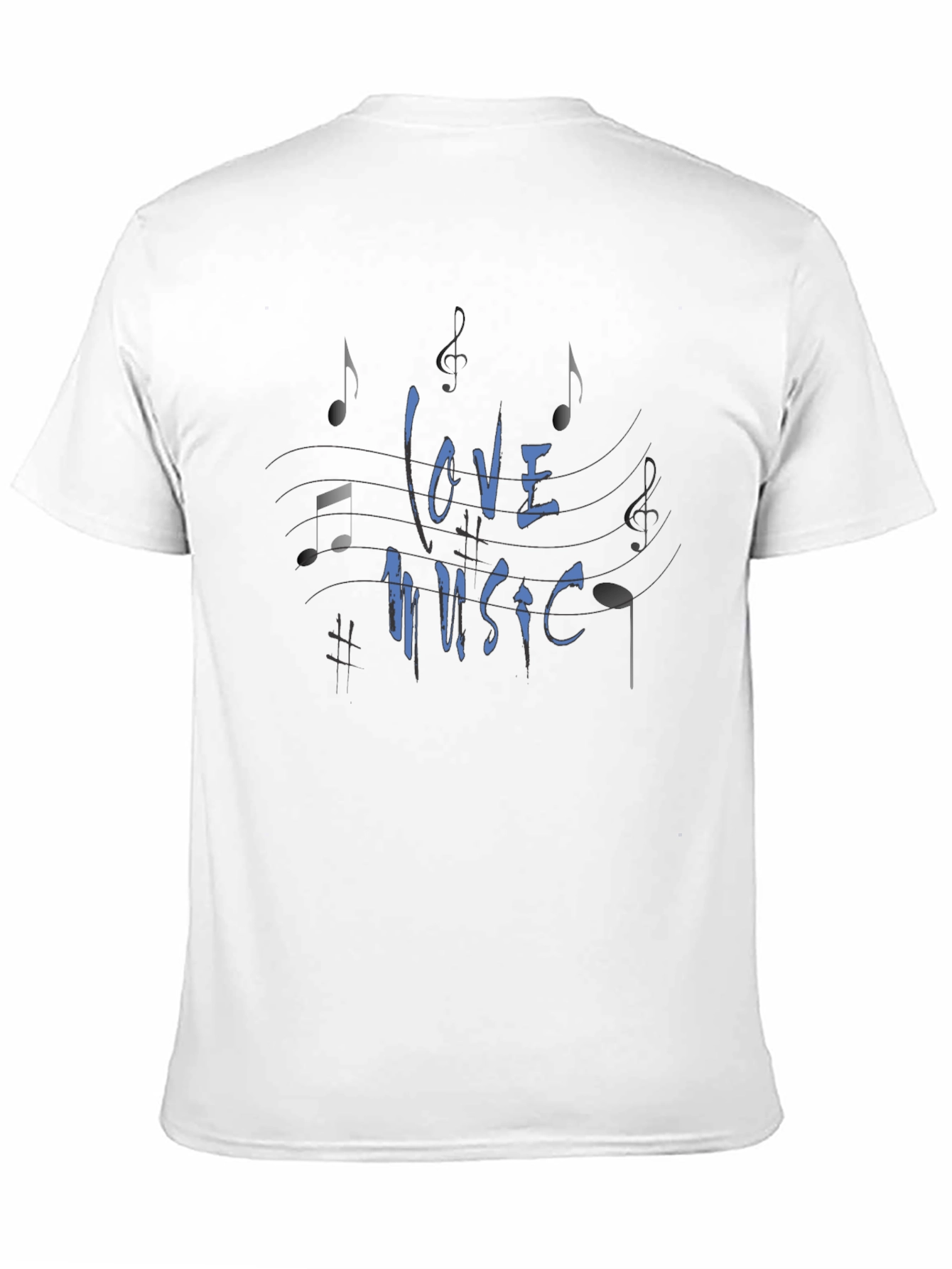 Love Music Graphic Print Black T-Shirt