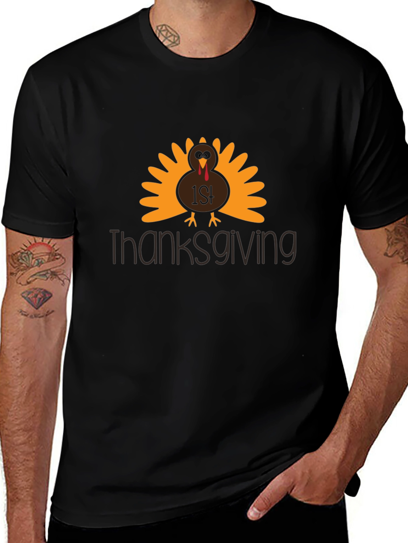 Thanksgiving 1st Turkey Black T-Shirt