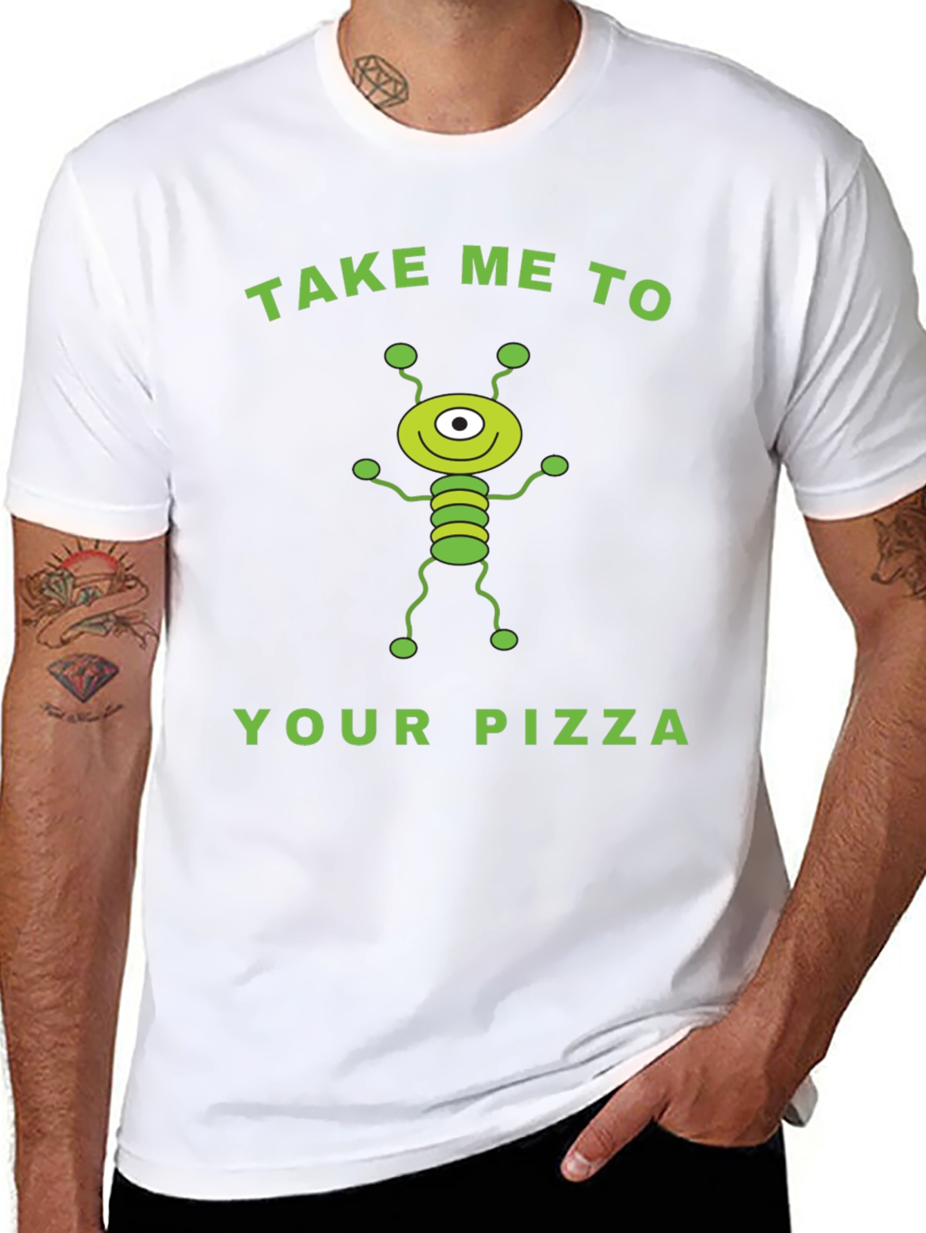 Alien Pizza Graphic Tee - Fun & Unique!