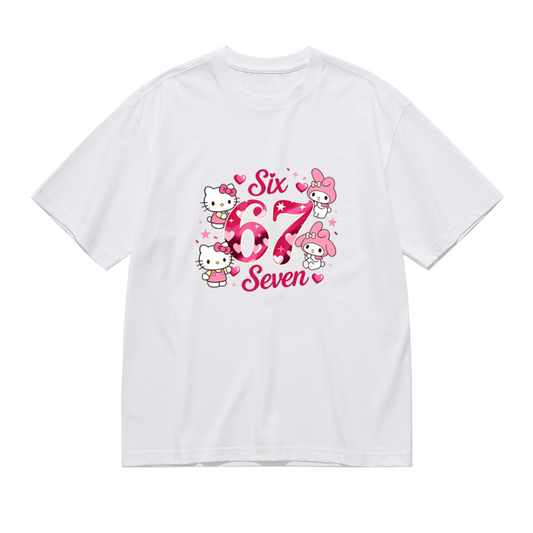 Plus Size Women Hello Kitty & Friends Six?Seven Theme Cute Graphic Tee