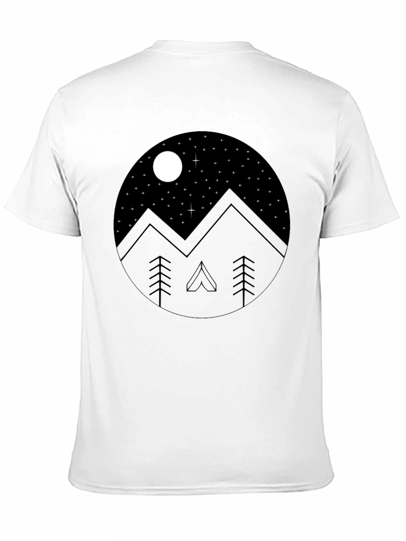 Mountain Night Sky Graphic Tee - Black