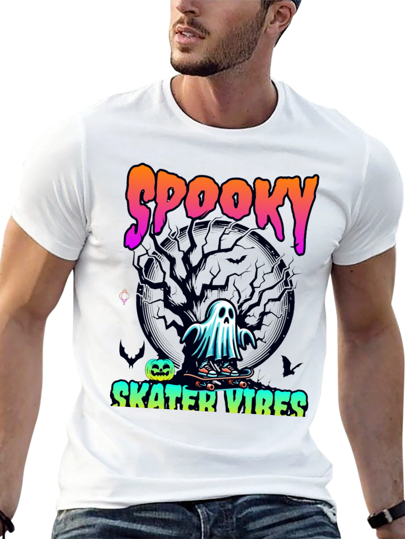 Spooky Skater Vibes Halloween T-Shirt
