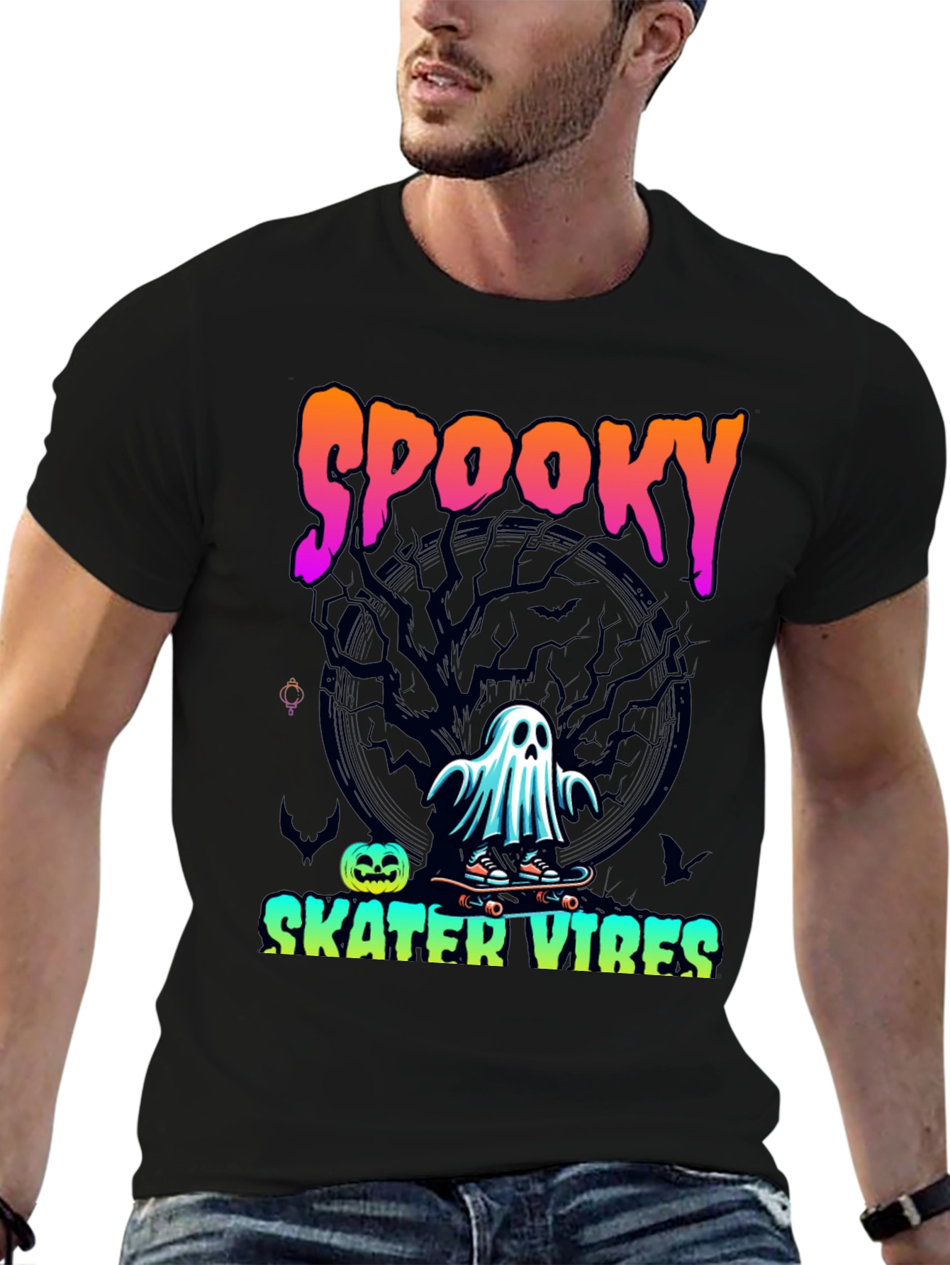 Spooky Skater Vibes Halloween T-Shirt