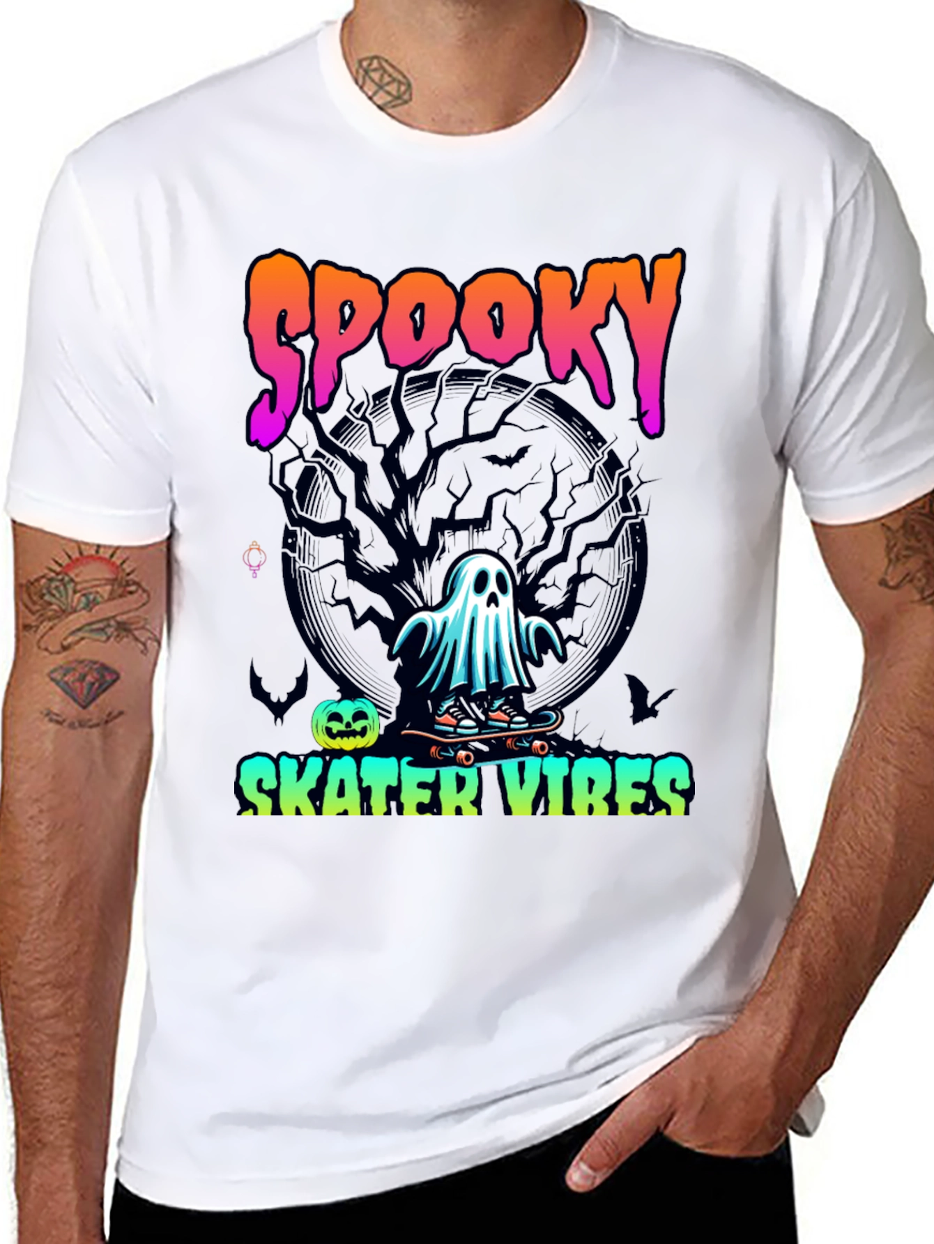 Spooky Skater Vibes Halloween T-Shirt