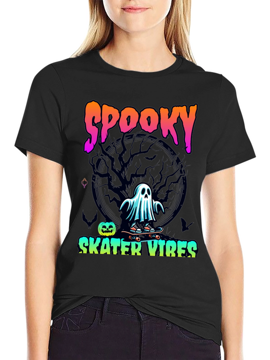 Spooky Skater Vibes Halloween T-Shirt