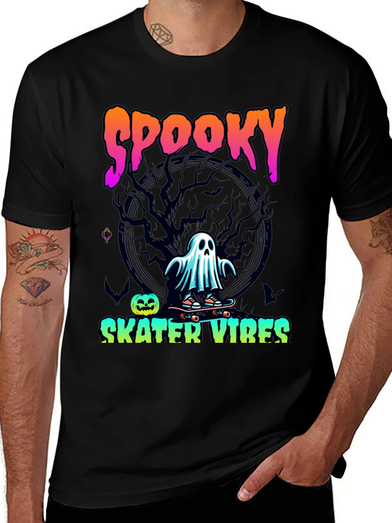 Spooky Skater Vibes Halloween T-Shirt