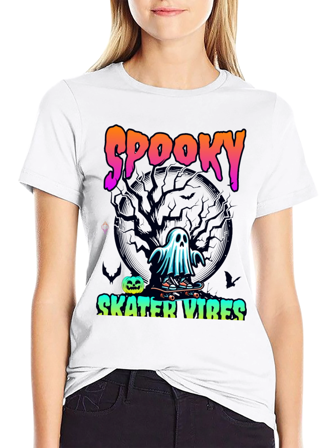 Spooky Skater Vibes Halloween T-Shirt