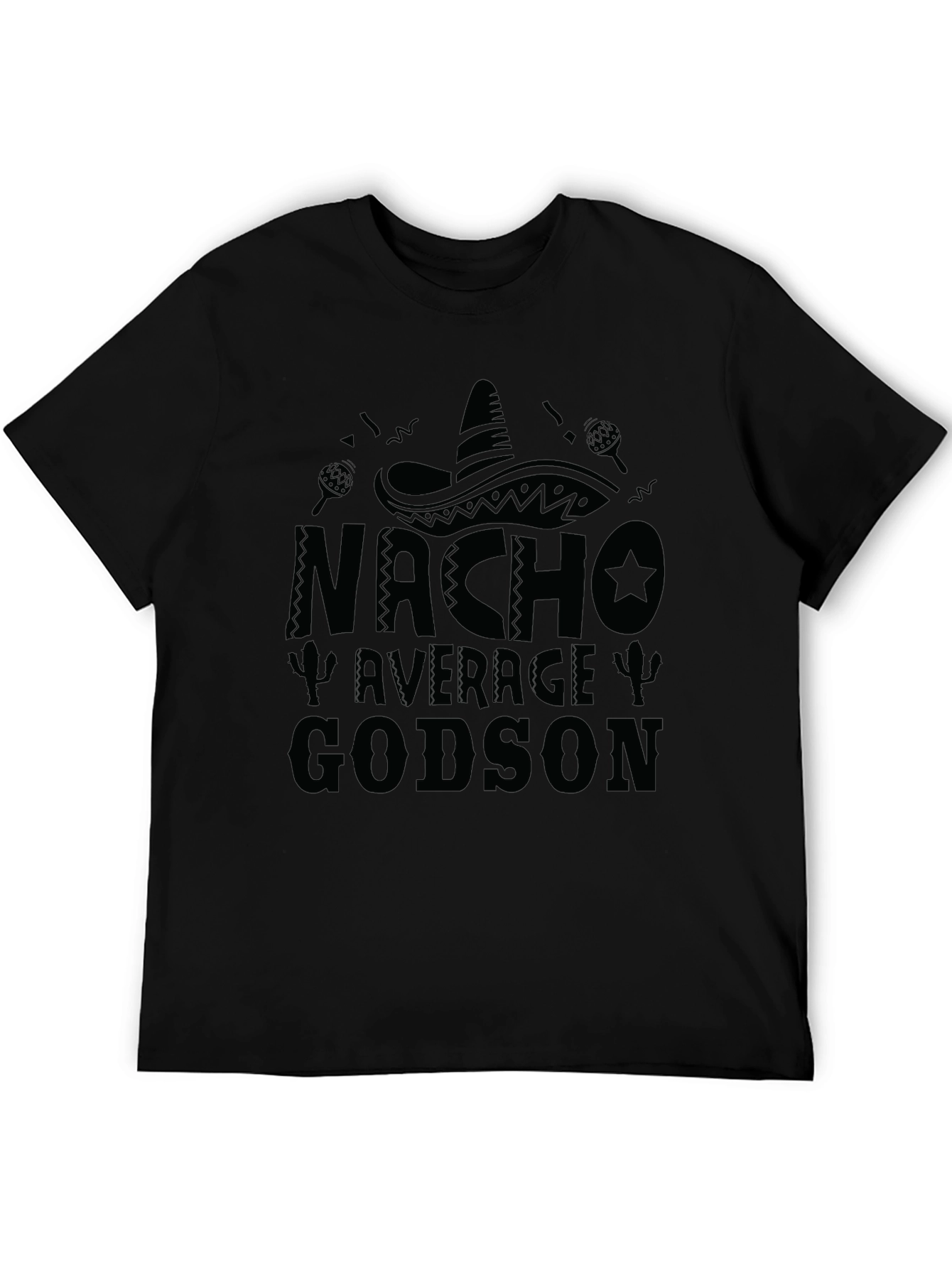 Nacho Average Godson Black Graphic T-Shirt
