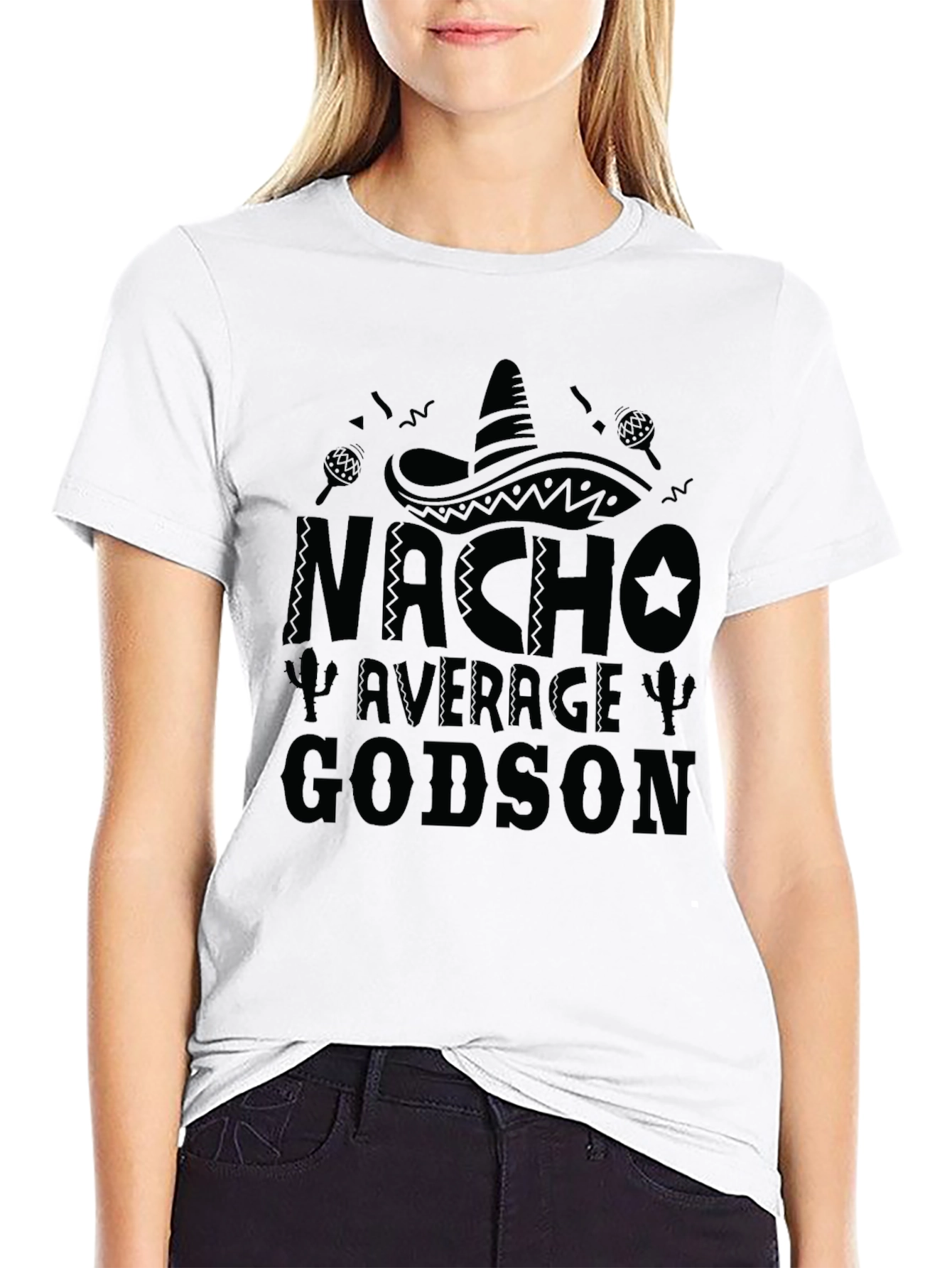 Nacho Average Godson Black Graphic T-Shirt