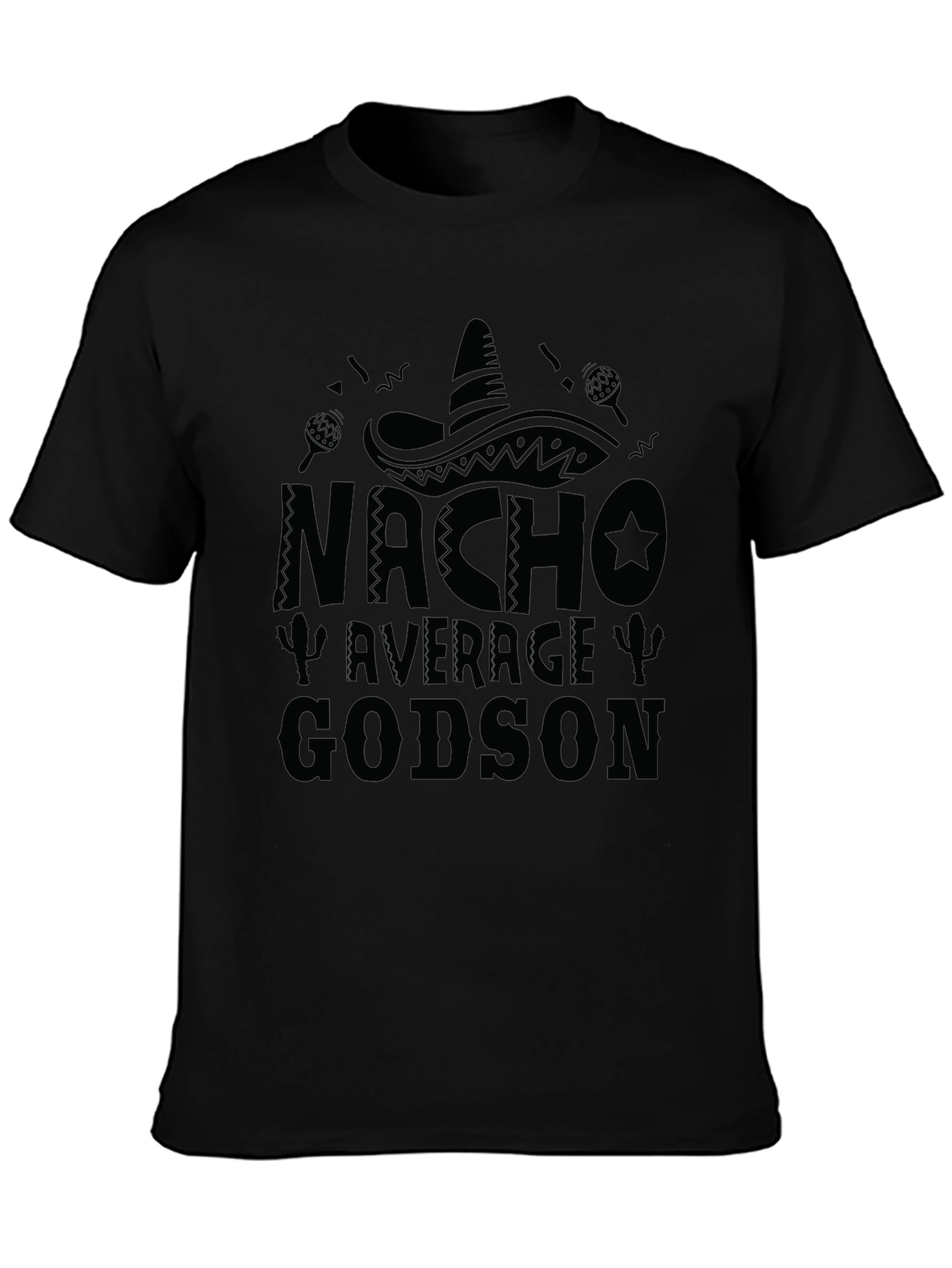 Nacho Average Godson Black Graphic T-Shirt