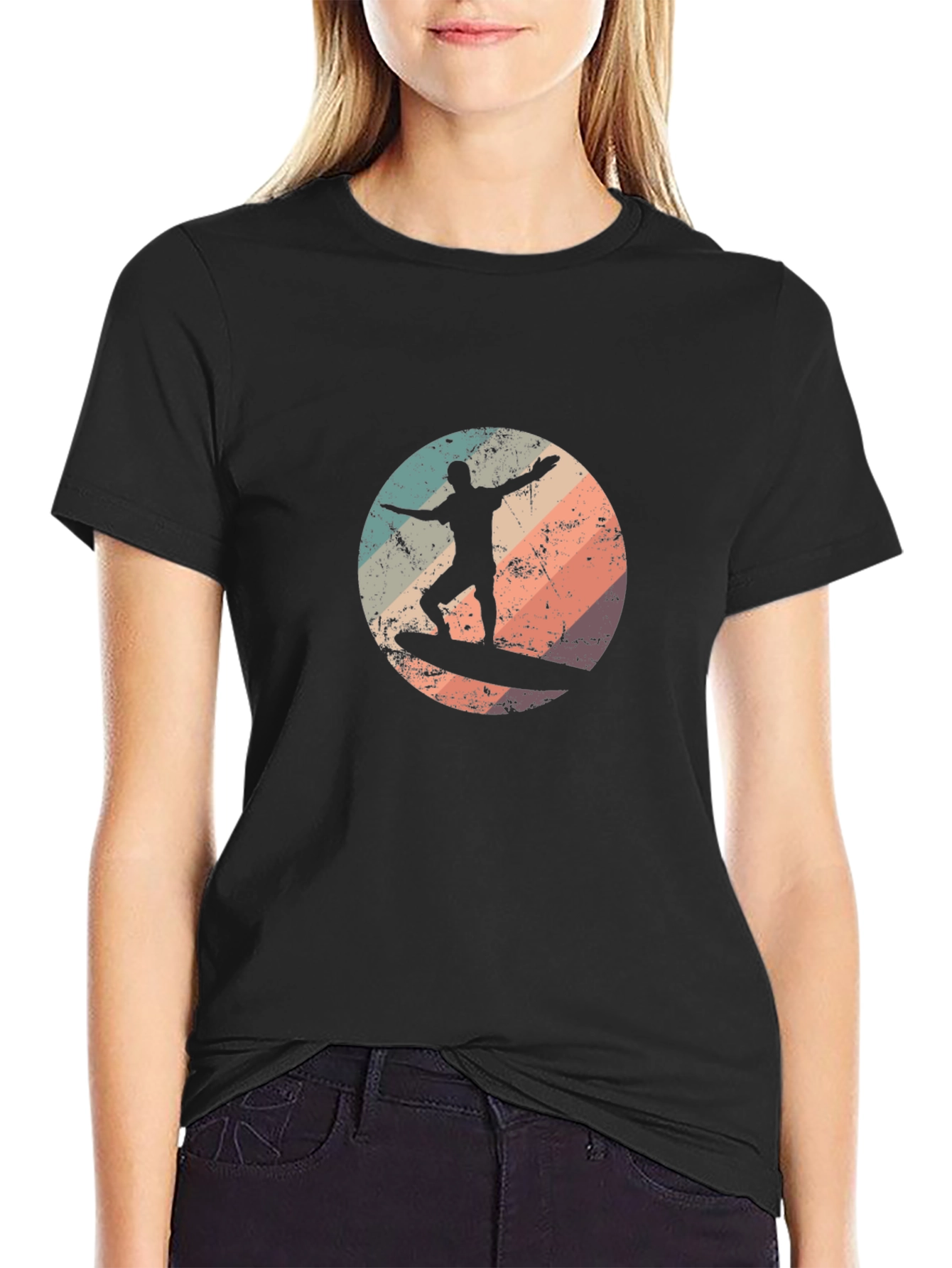 Retro Surfer T-Shirt - Black Surf Tee
