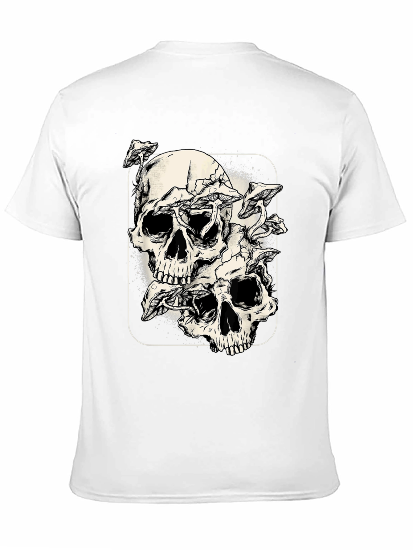 Skull & Mushroom Graphic Tee - Dark Aesthetic Shirt
