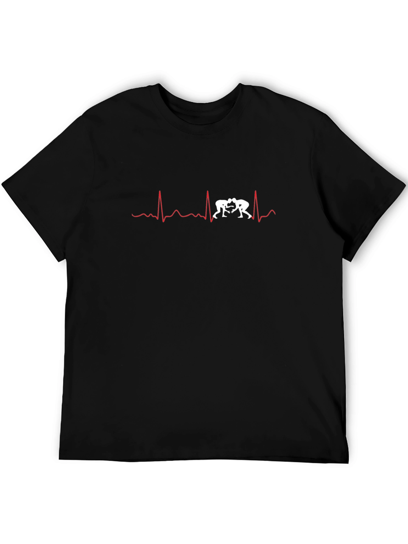 Wrestling Heartbeat T-Shirt - Wrestler Life Line Tee