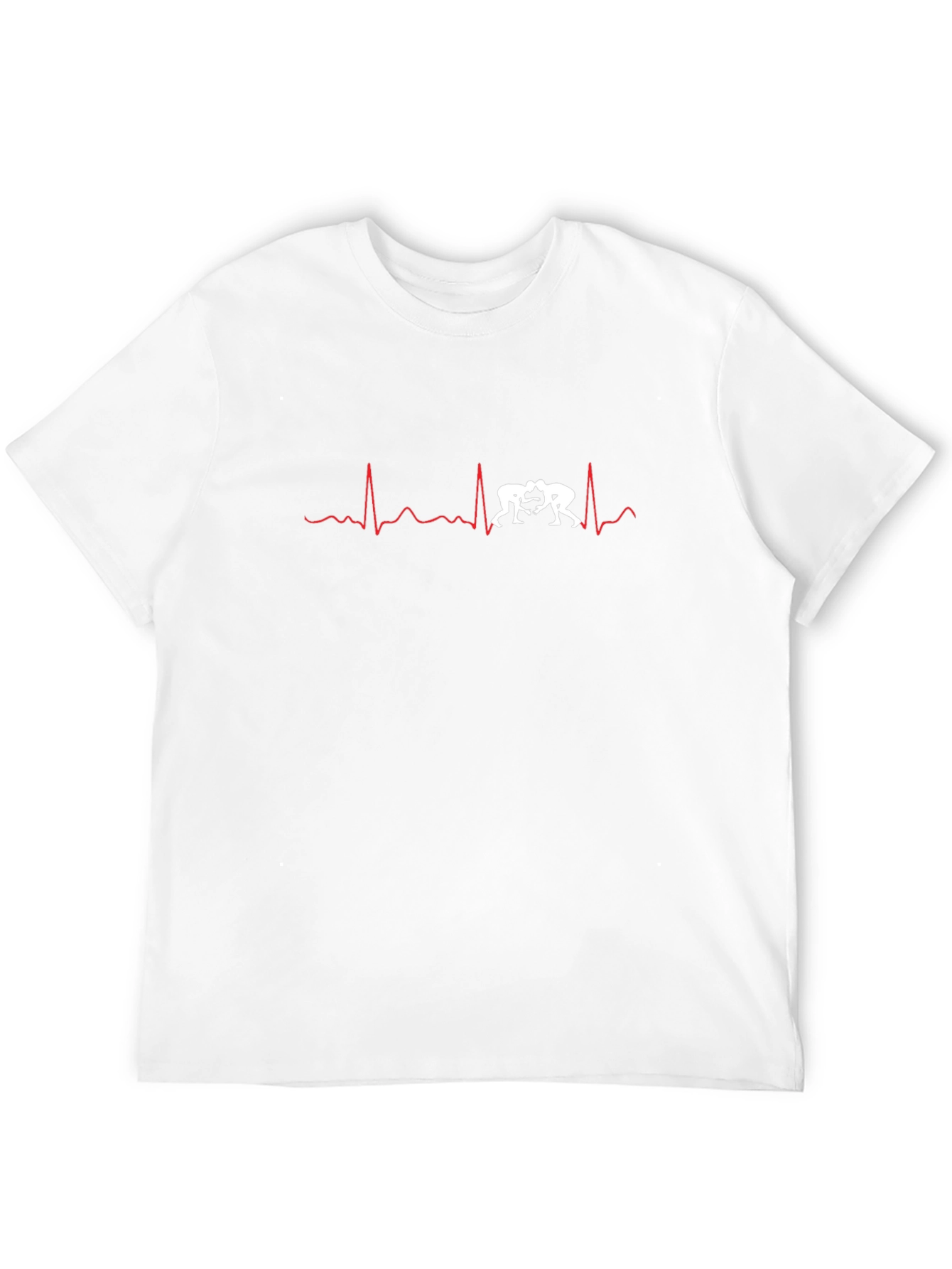 Wrestling Heartbeat T-Shirt - Wrestler Life Line Tee