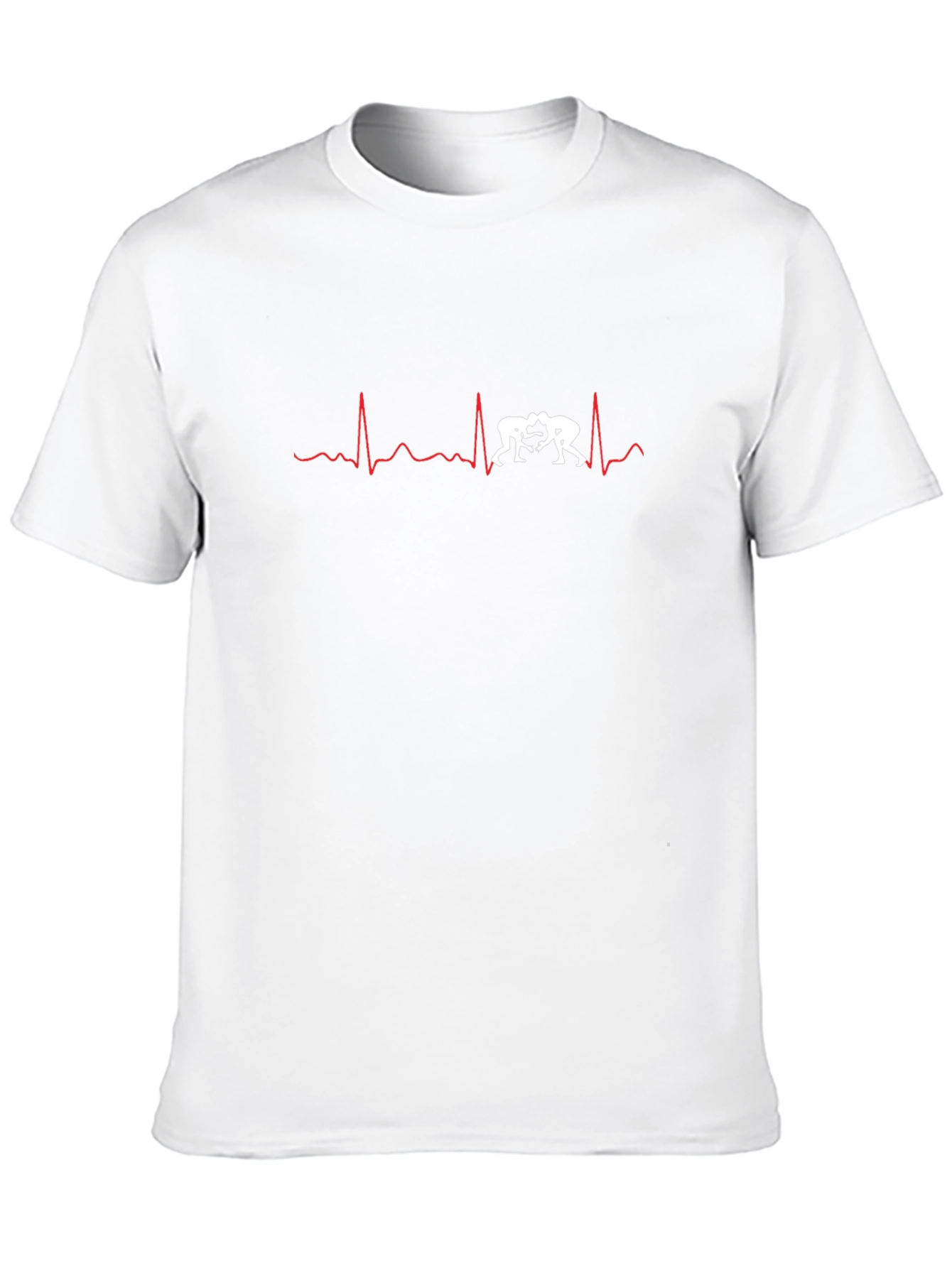 Wrestling Heartbeat T-Shirt - Wrestler Life Line Tee