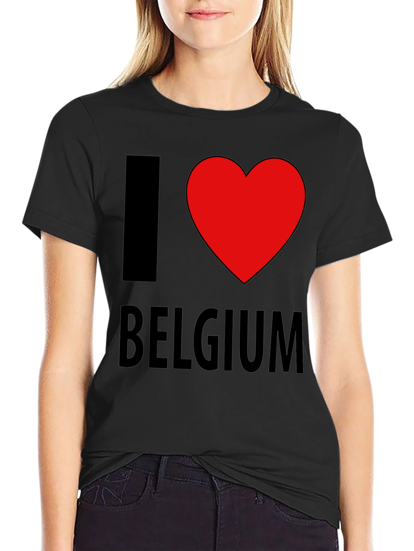 I Heart Belgium Black T-Shirt
