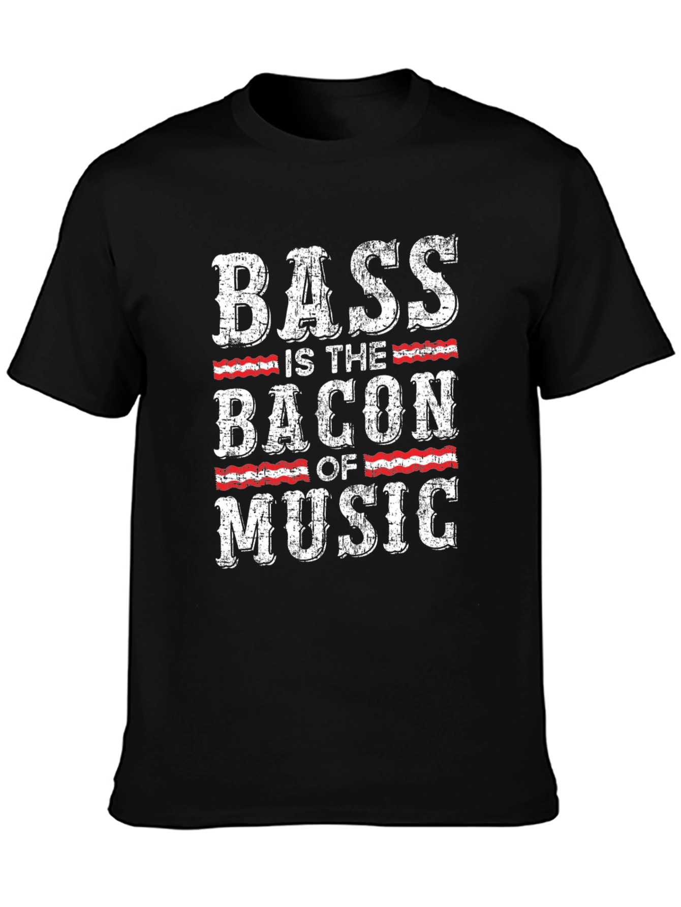 Bass is the Bacon of Music Black T-Shirt