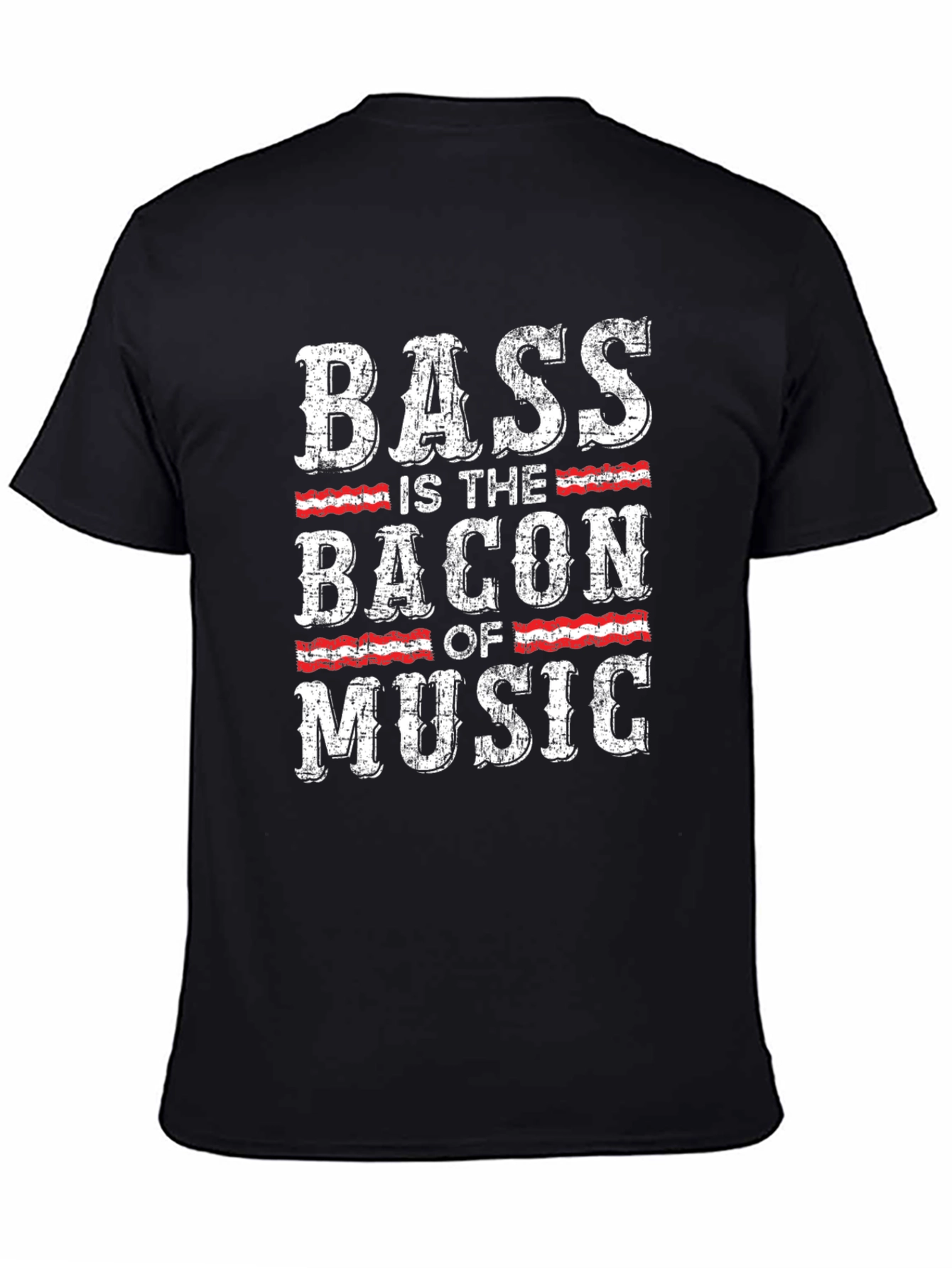 Bass is the Bacon of Music Black T-Shirt
