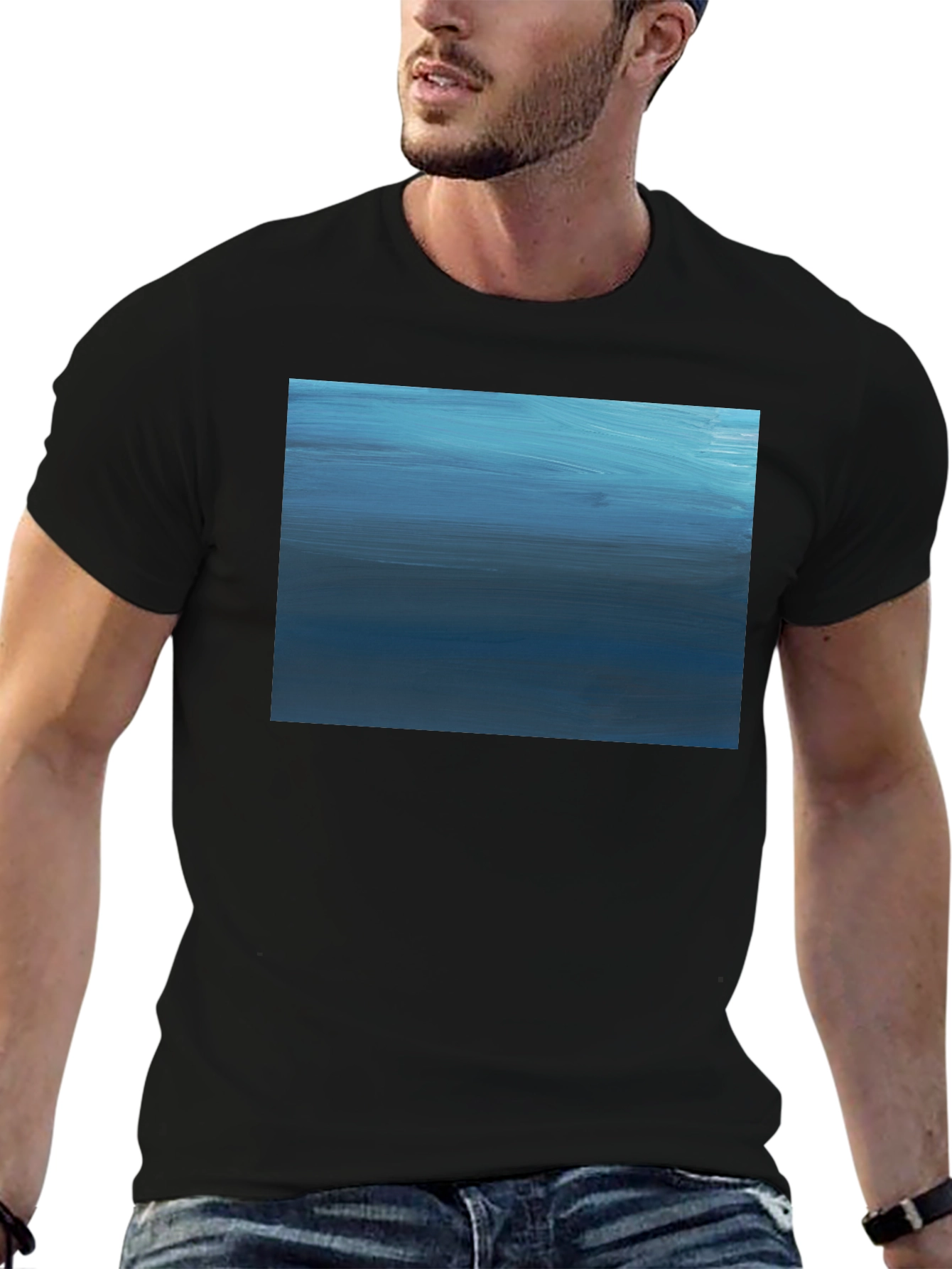 Abstract Blue Horizon Graphic Tee