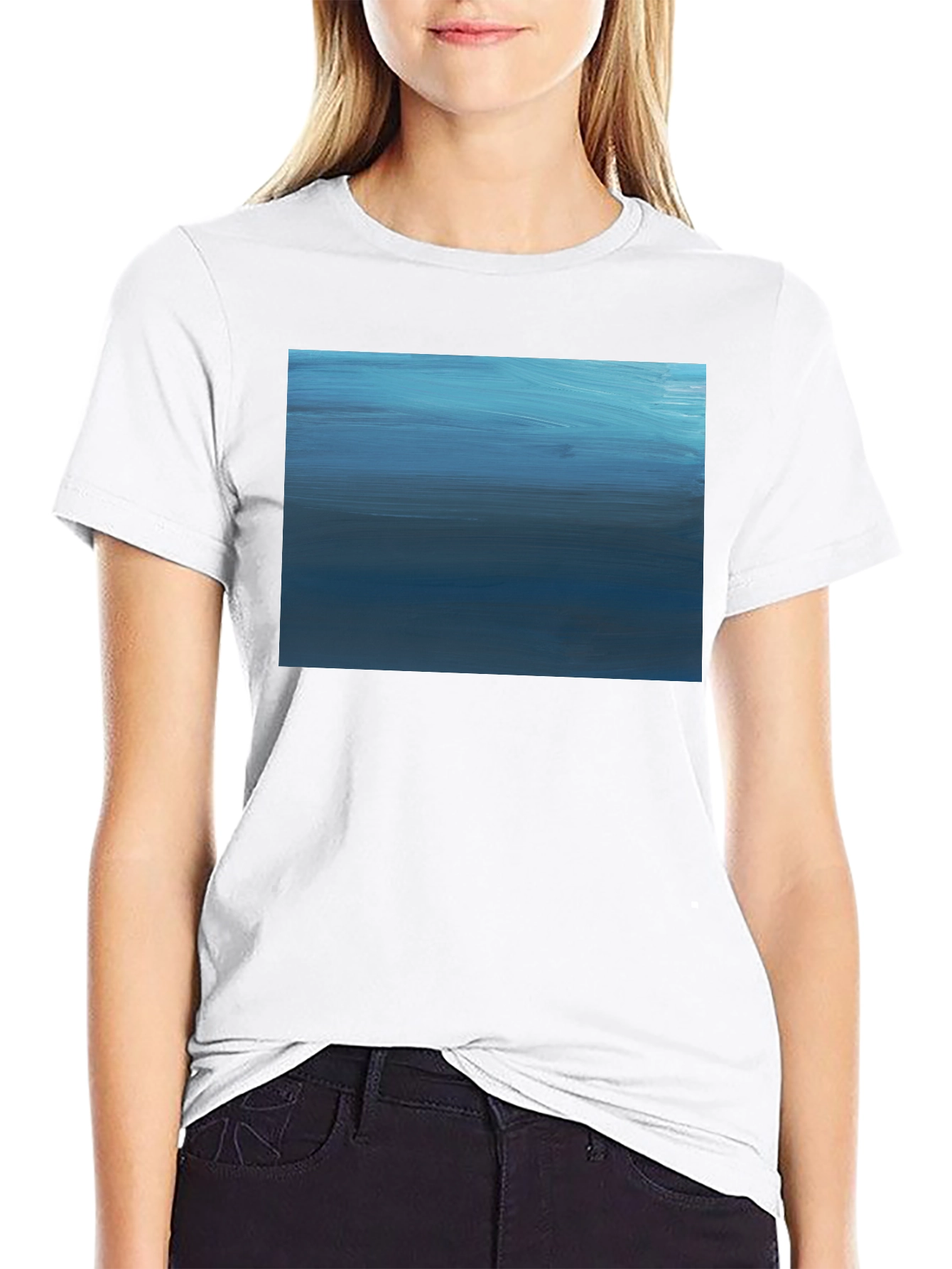 Abstract Blue Horizon Graphic Tee