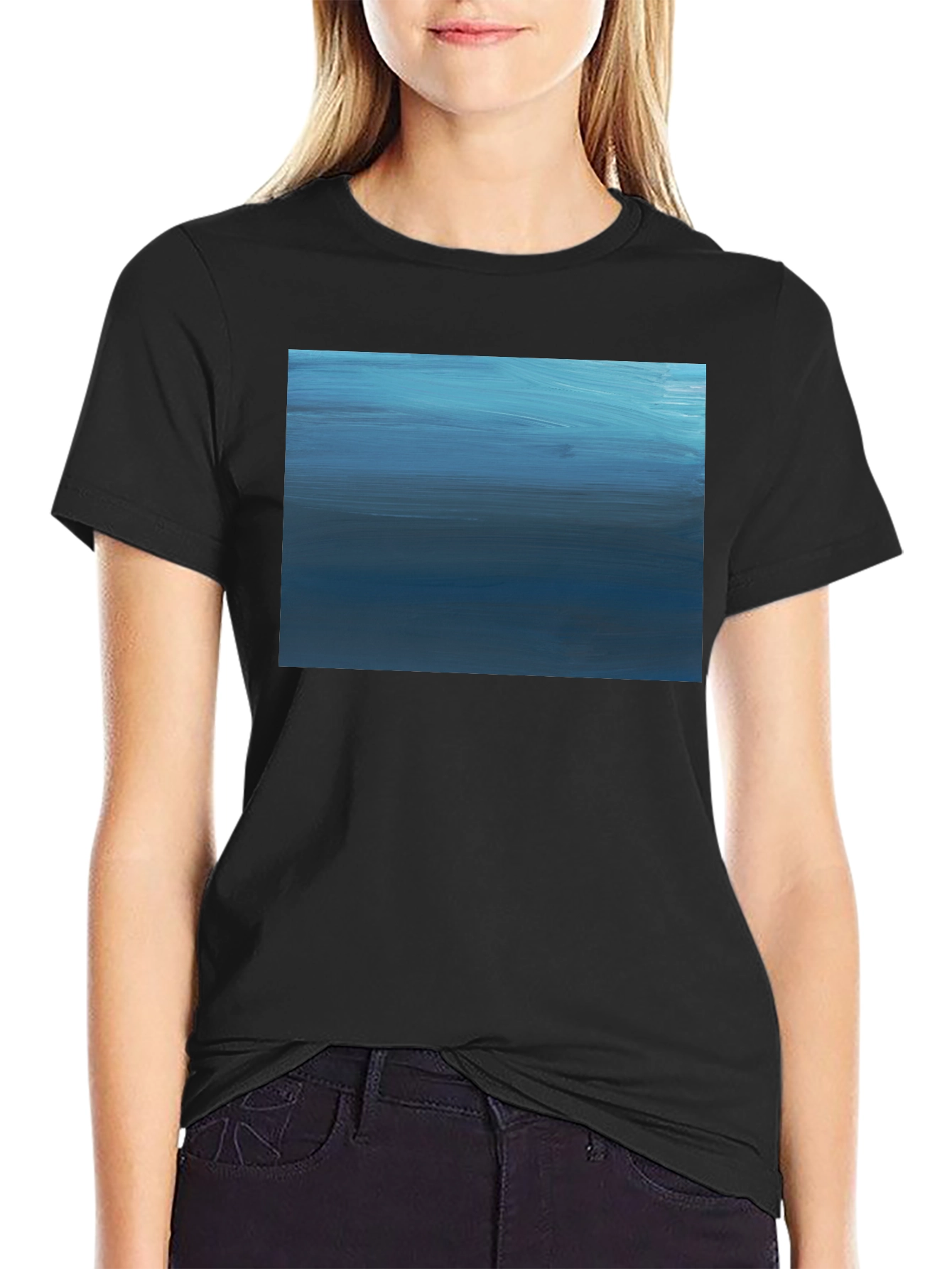 Abstract Blue Horizon Graphic Tee