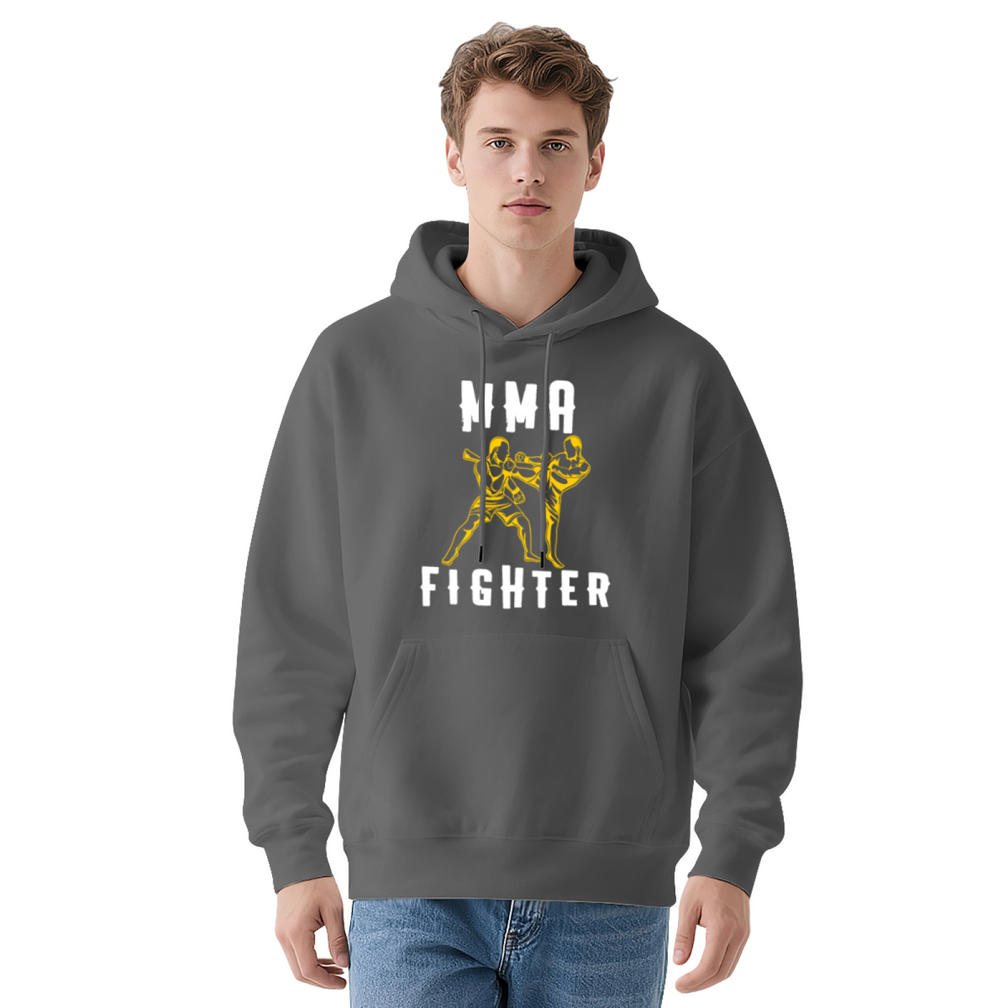 MMA Fighter Muay Thai Boxing Graphic Red Hoodie, Comfortable Unisex Daily Pullover