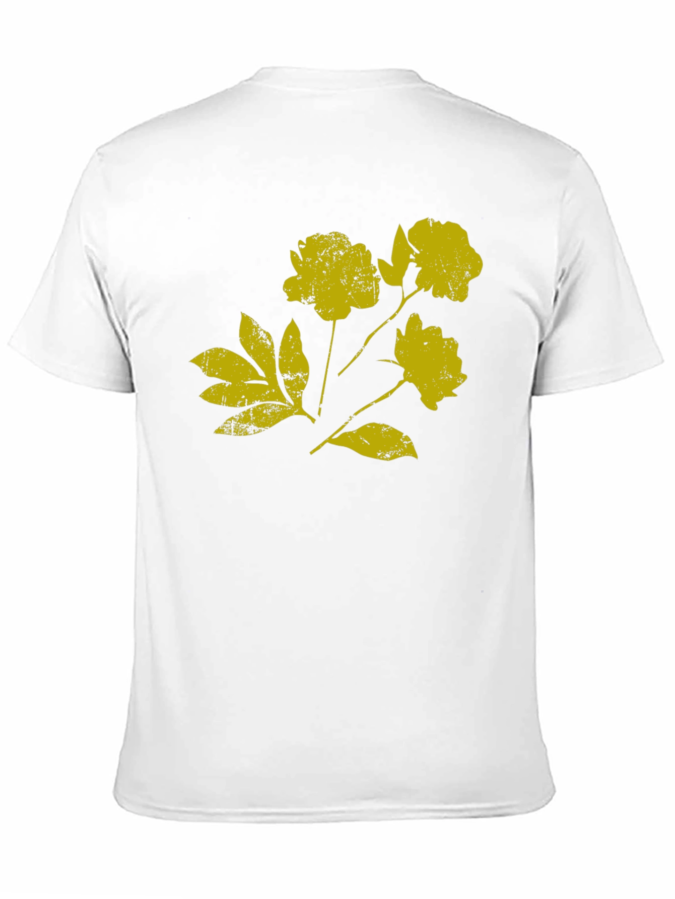 Black T-Shirt with Distressed Floral Graphic