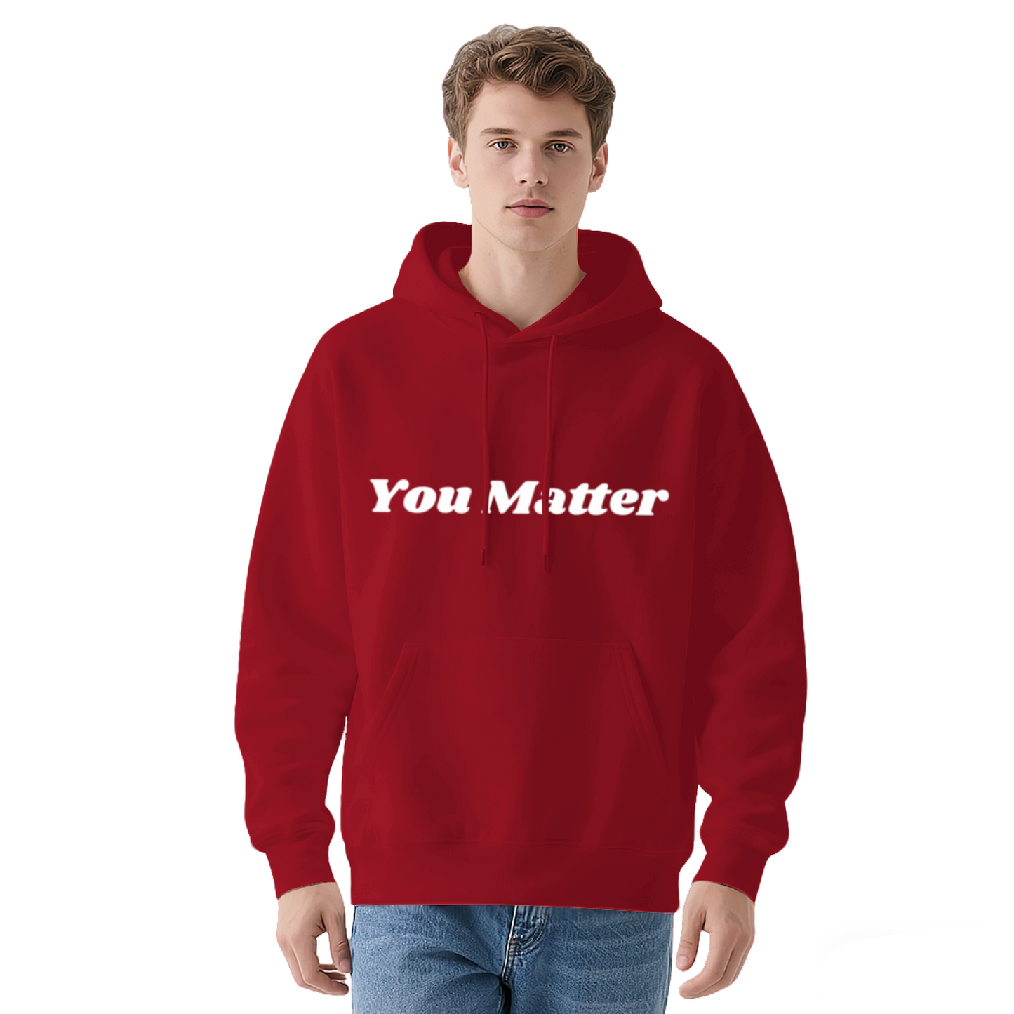 Positive You Matter Slogan Hoodie, Unisex Cozy Hoodie