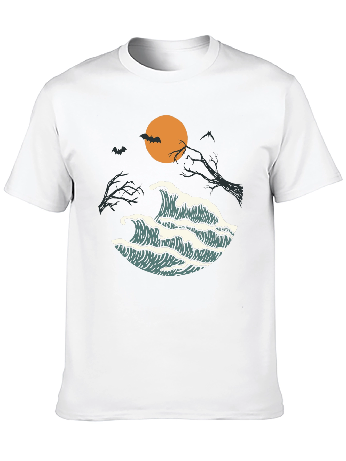 Halloween Waves Graphic Tee - Mens Black T-Shirt