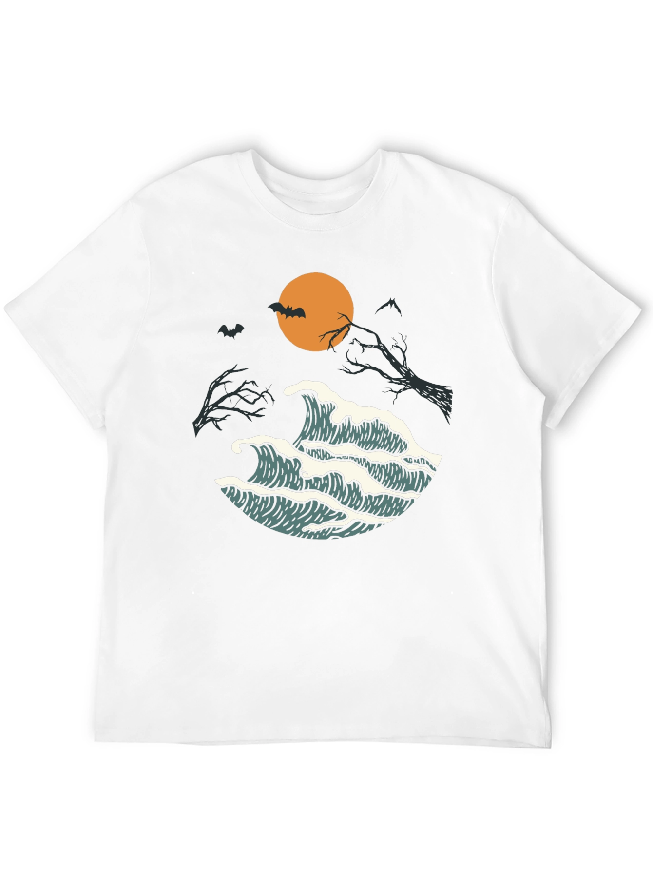 Halloween Waves Graphic Tee - Mens Black T-Shirt