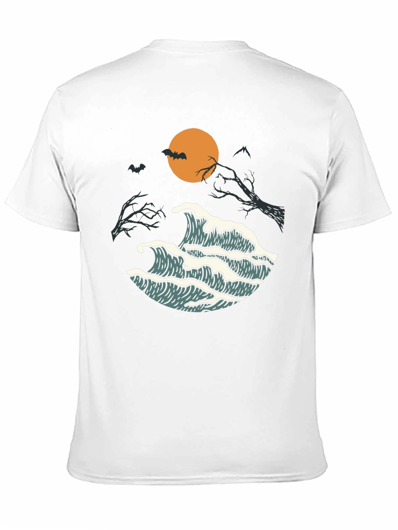 Halloween Waves Graphic Tee - Mens Black T-Shirt