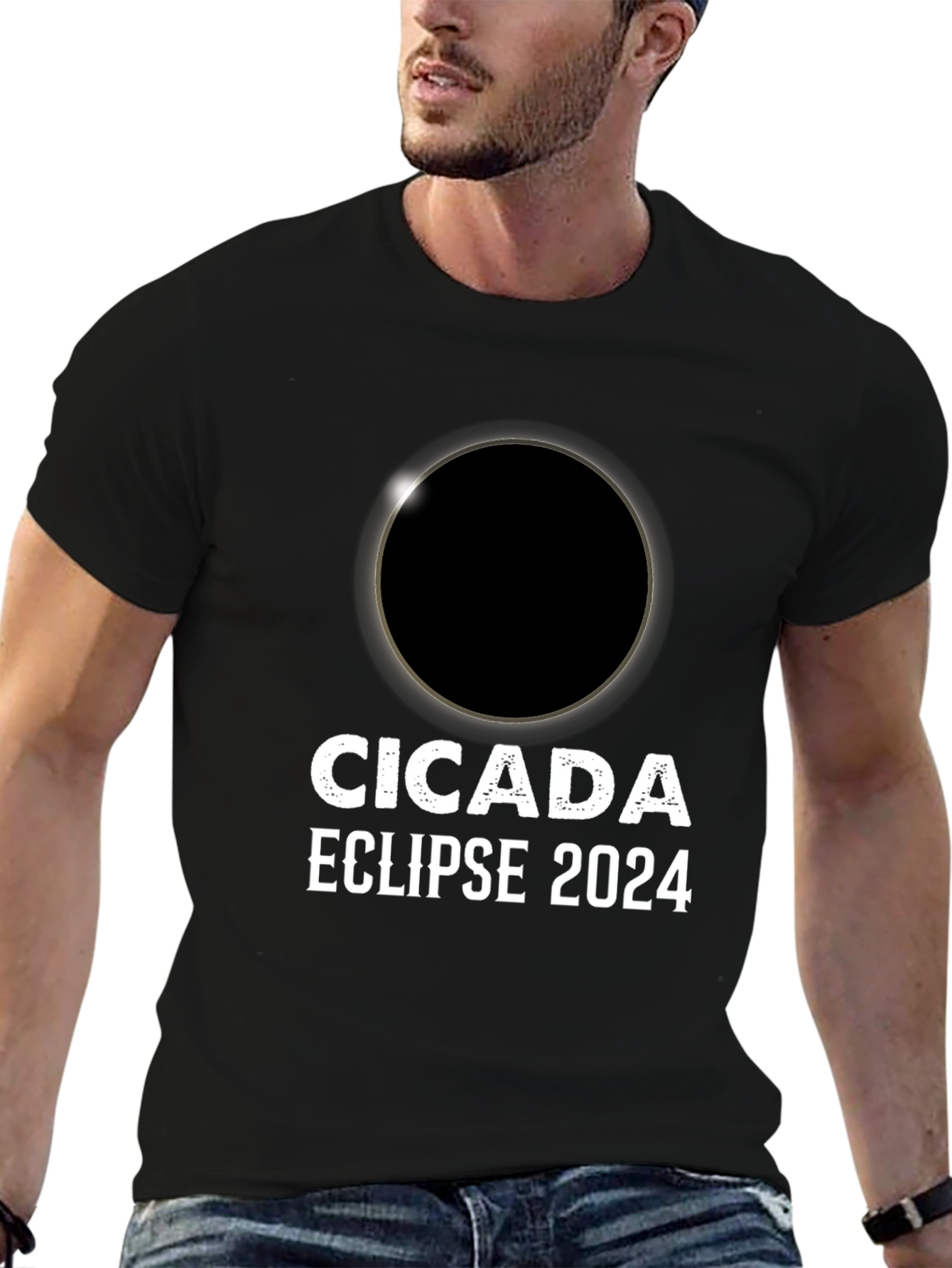 Cicada Eclipse 2024 Black T-Shirt