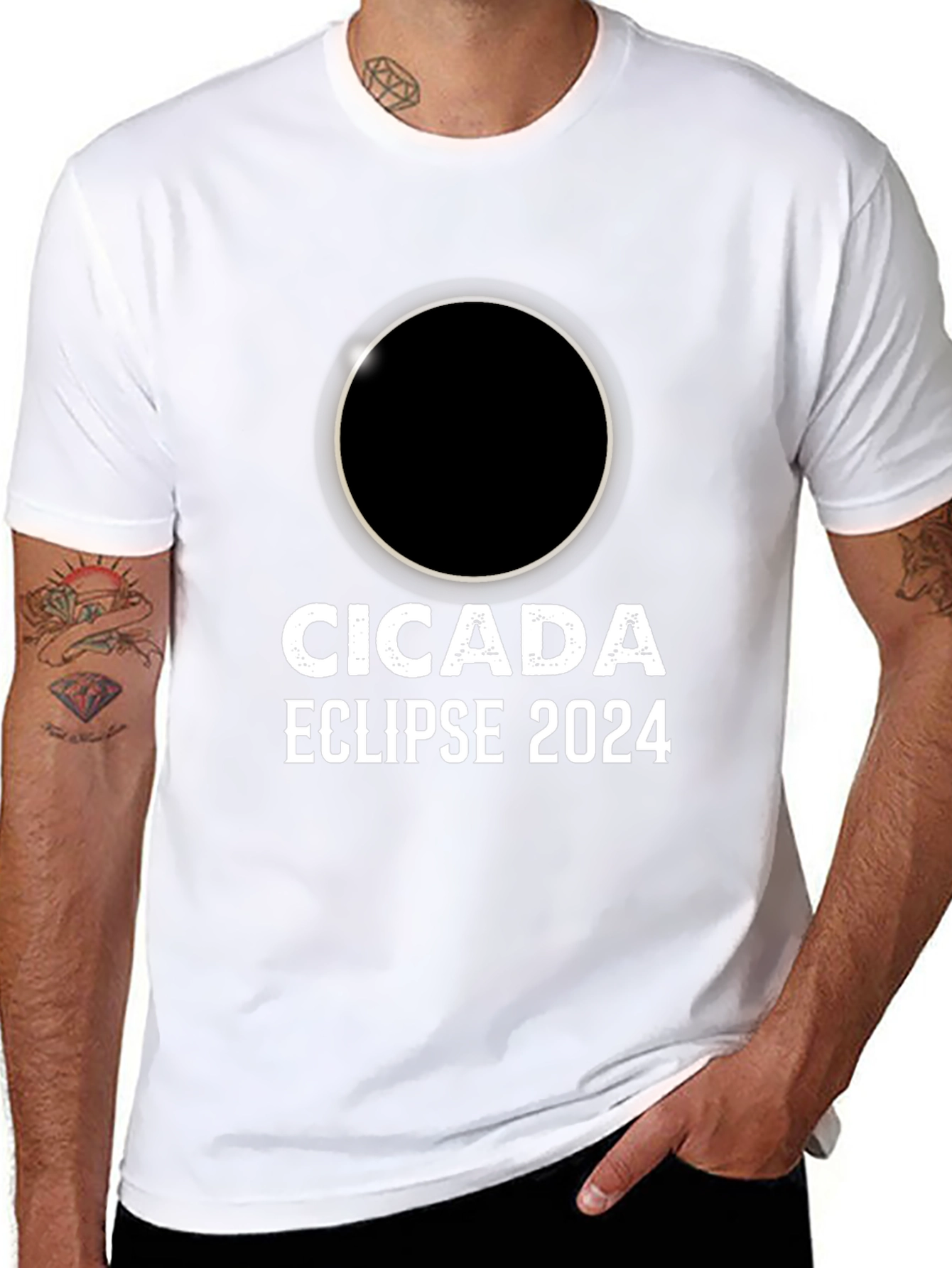 Cicada Eclipse 2024 Black T-Shirt