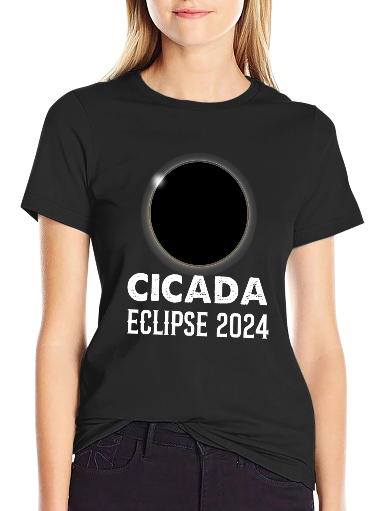 Cicada Eclipse 2024 Black T-Shirt