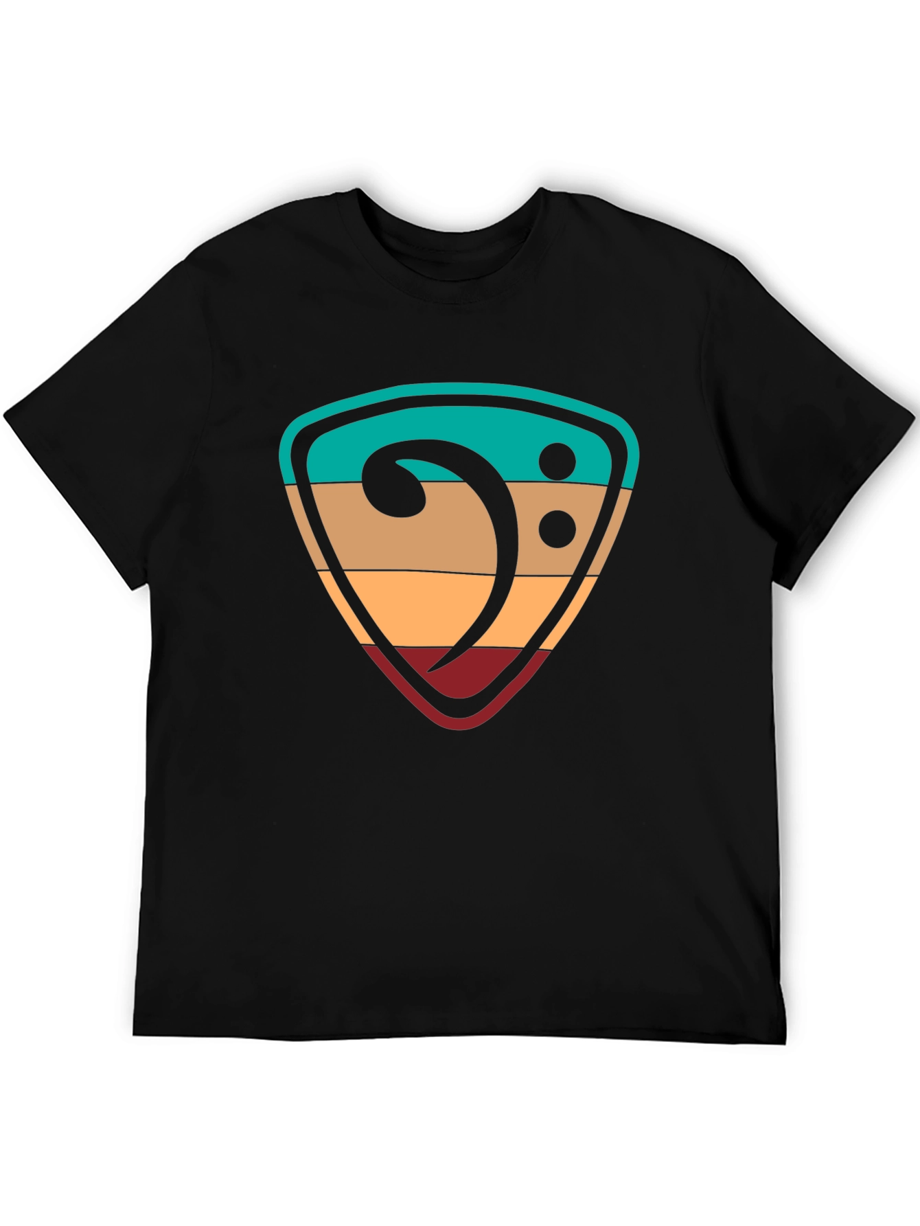 Retro Music Bass Clef Graphic T-Shirt