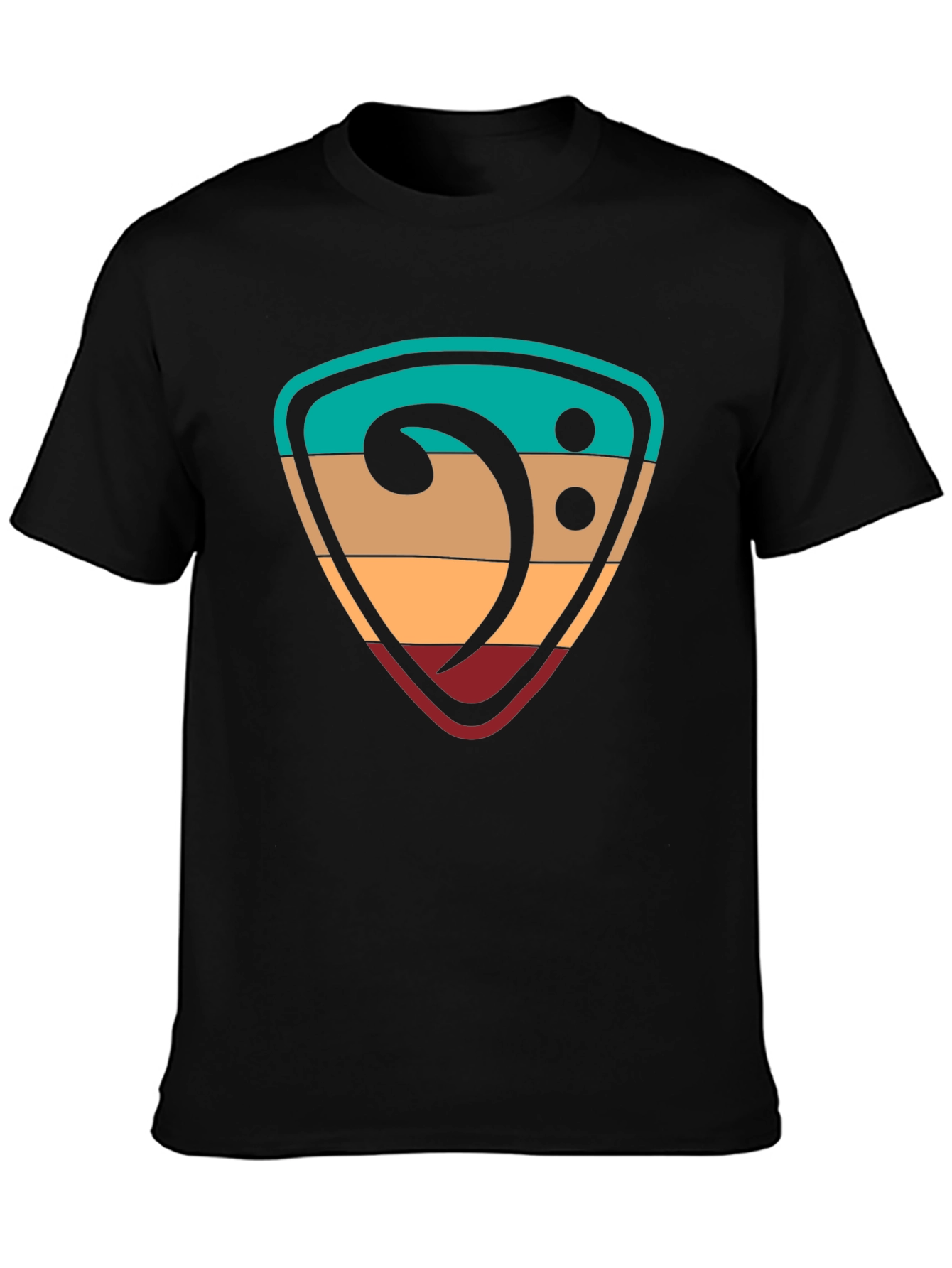 Retro Music Bass Clef Graphic T-Shirt